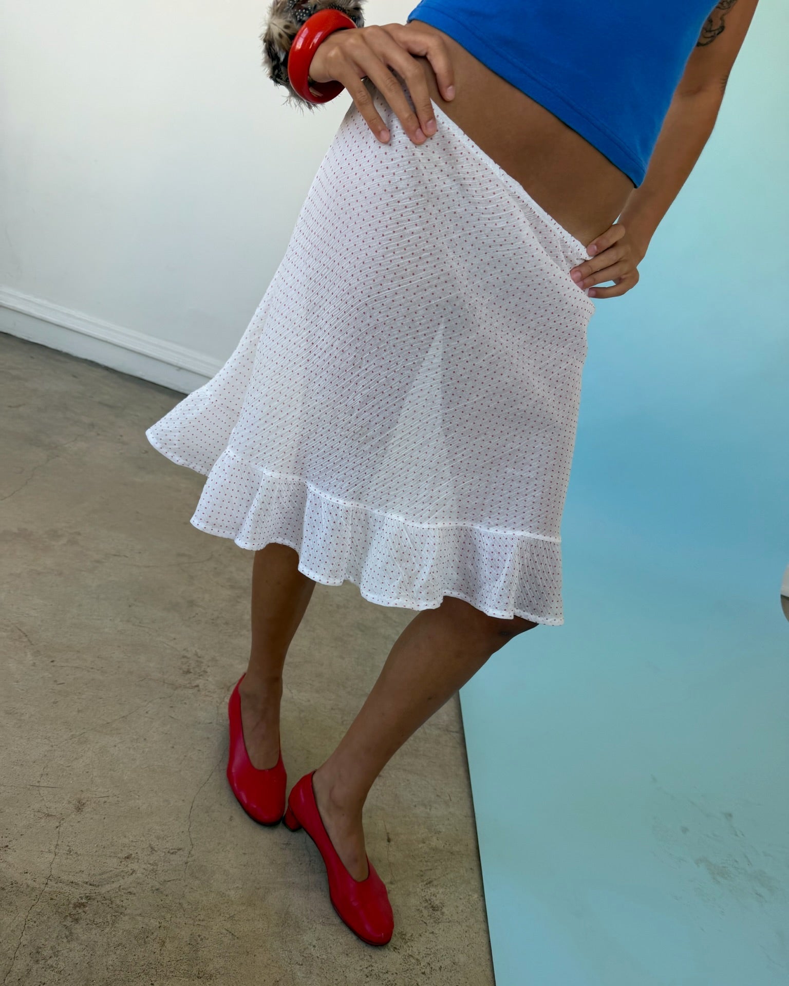 The Flutter Skirt Pink Dot