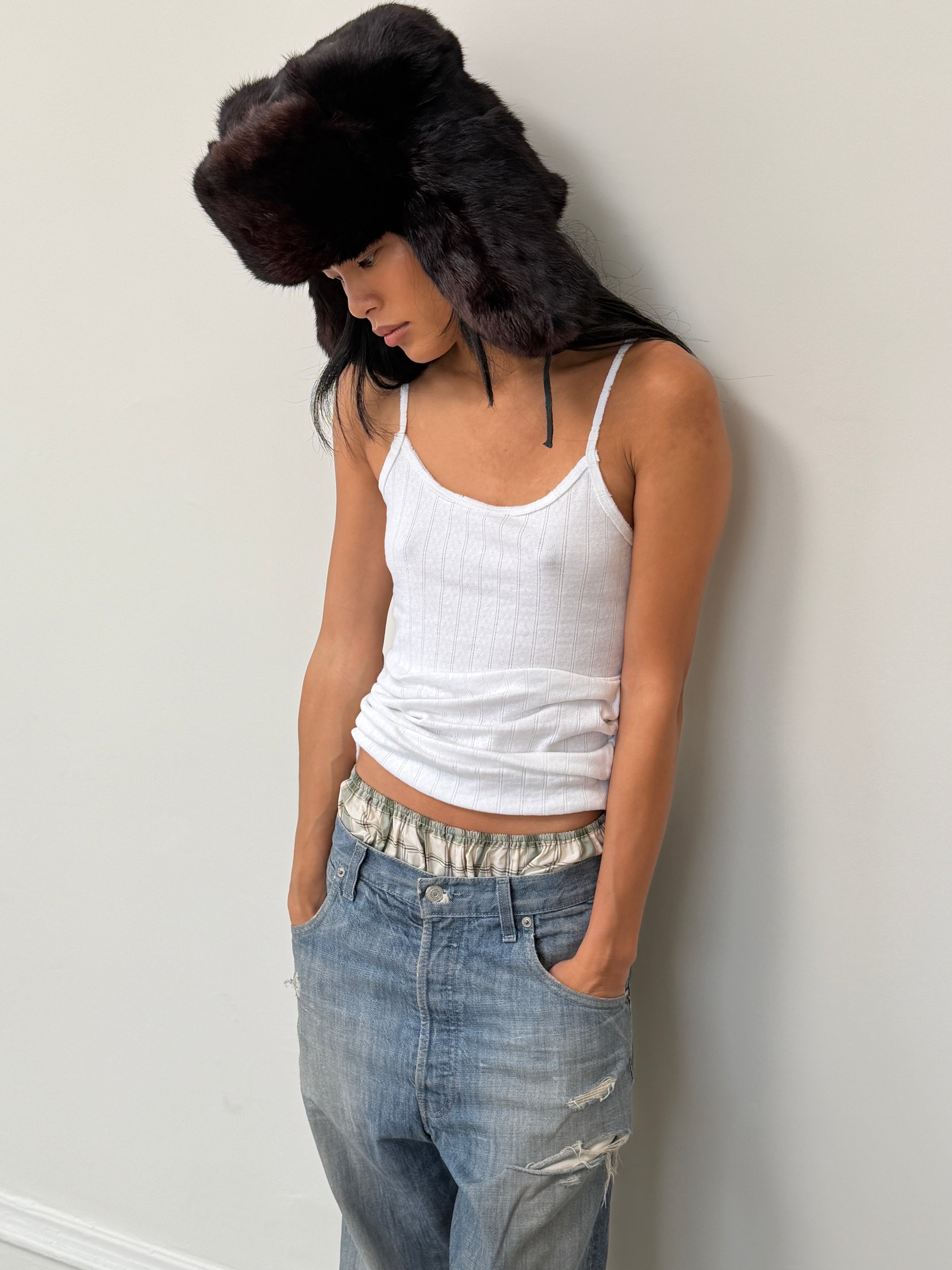 Starla White Pointelle Tank Top