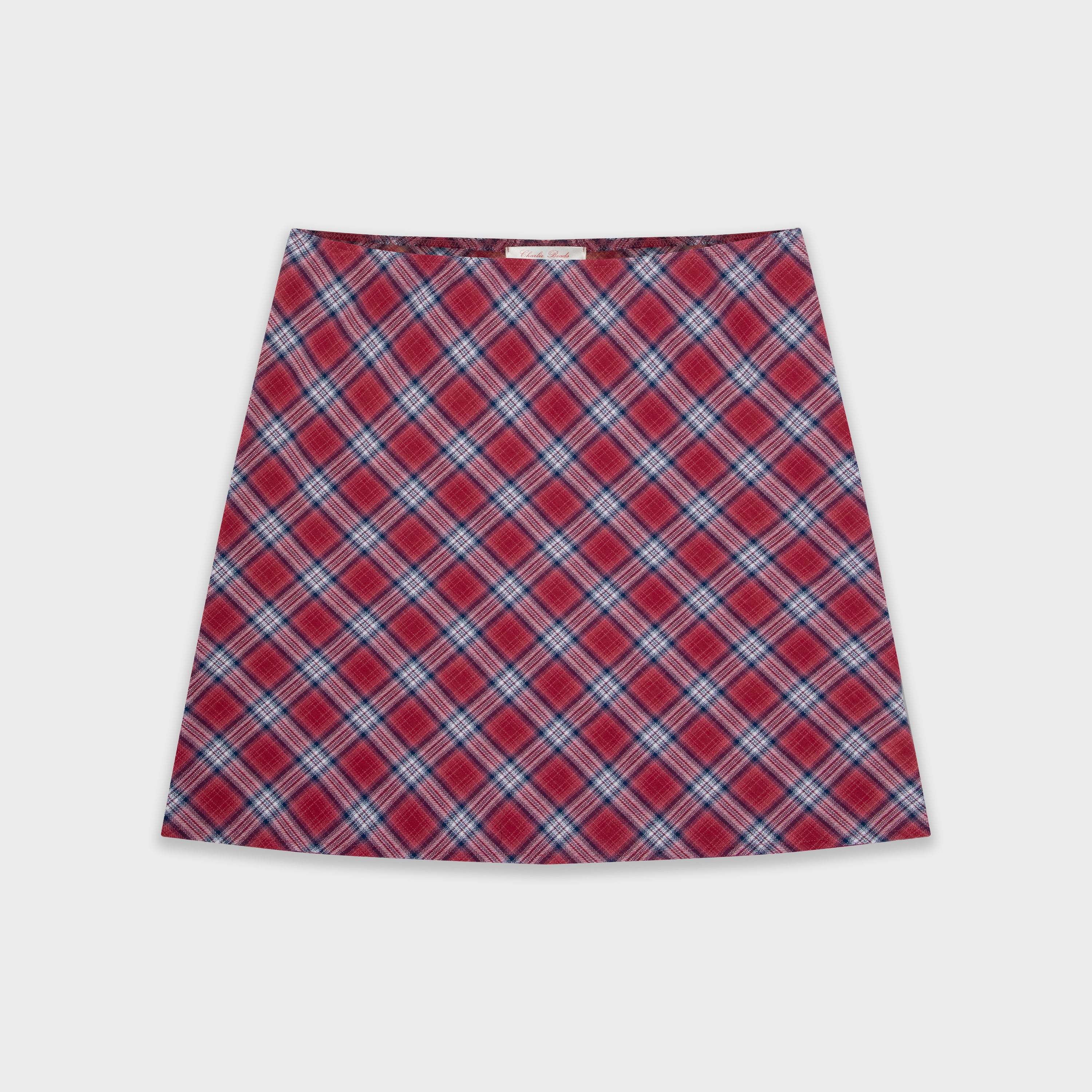 The 90's Bias Mini Skirt Red Plaid