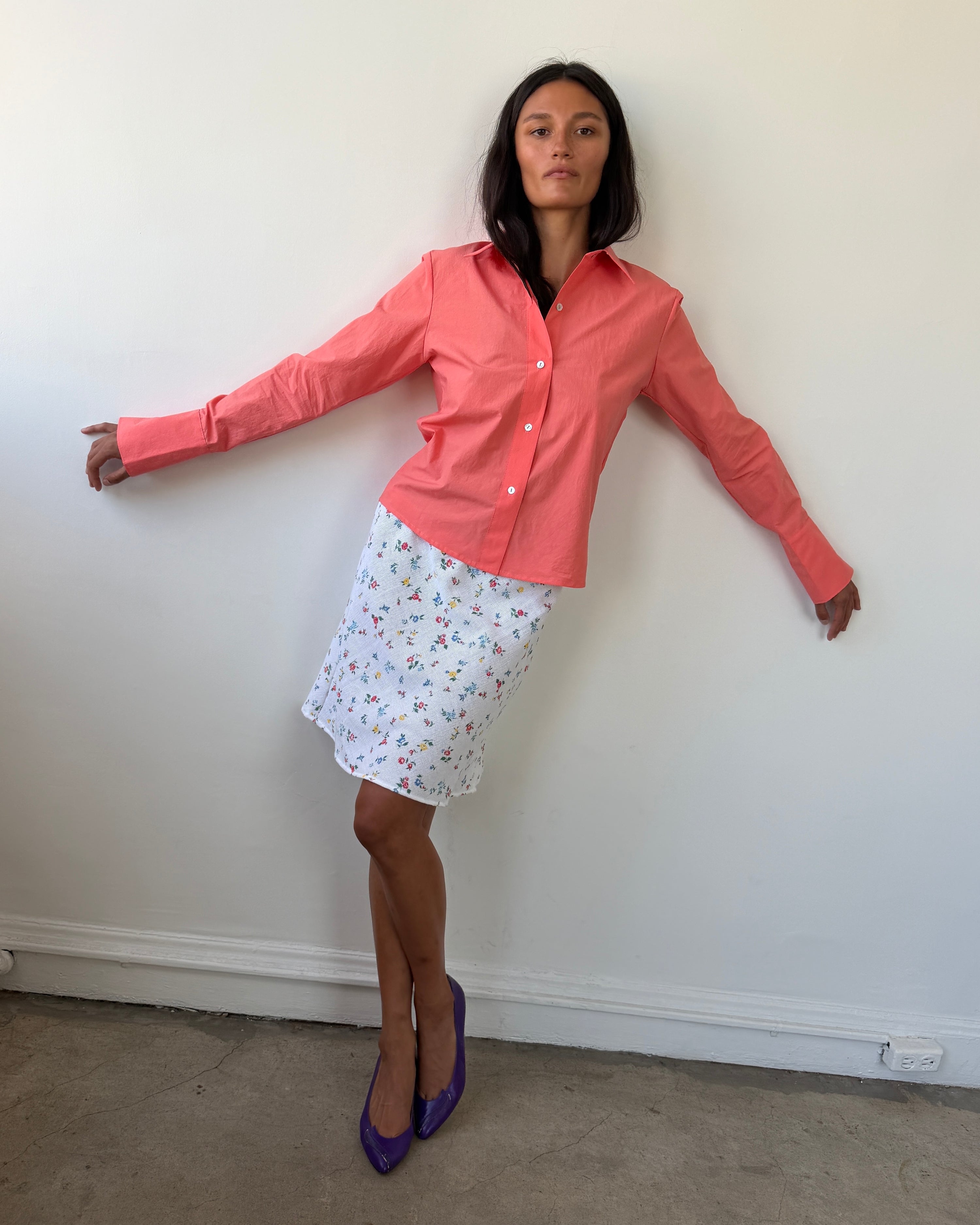 Charlie Button Up Orange