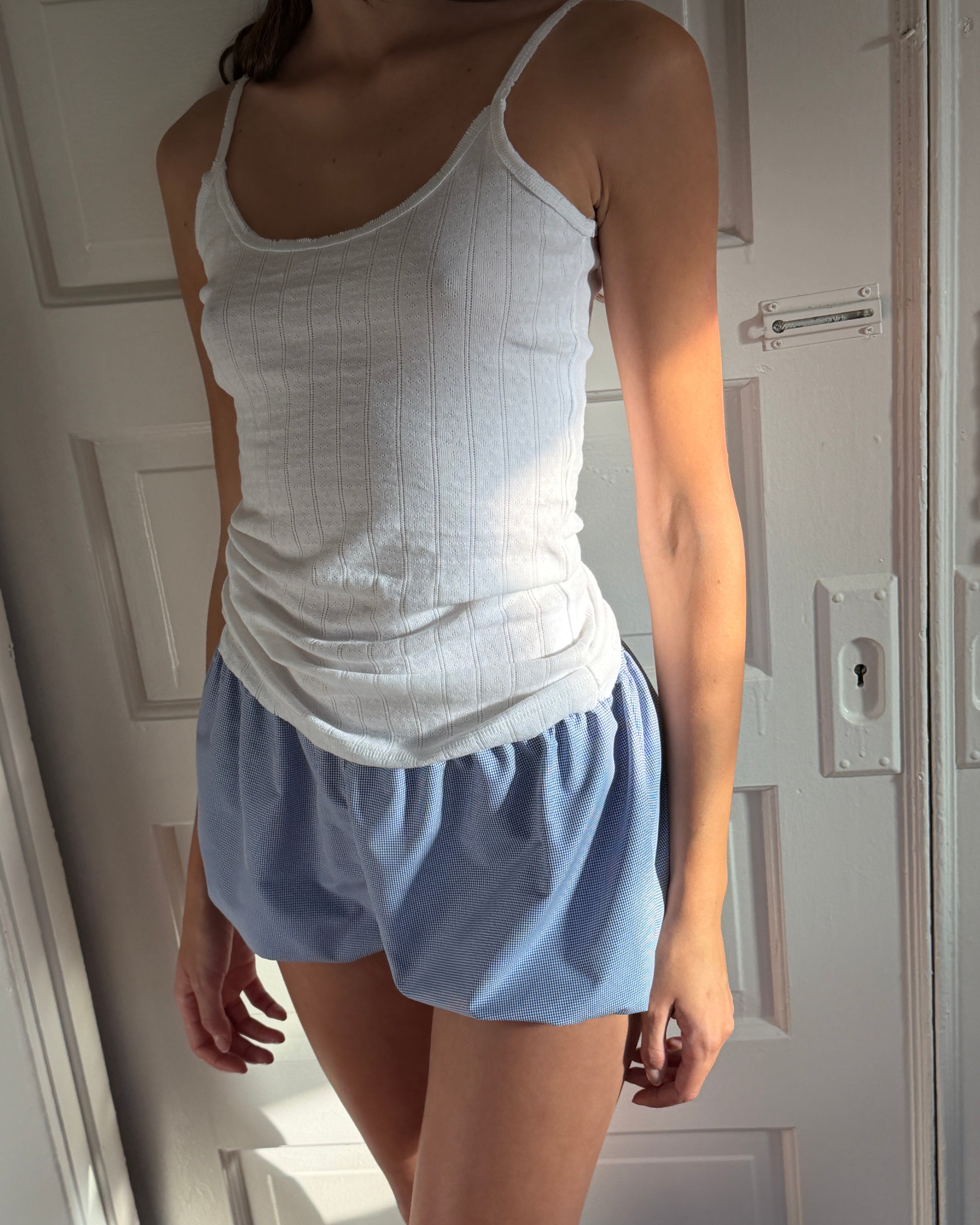 Starla White Pointelle Tank Top