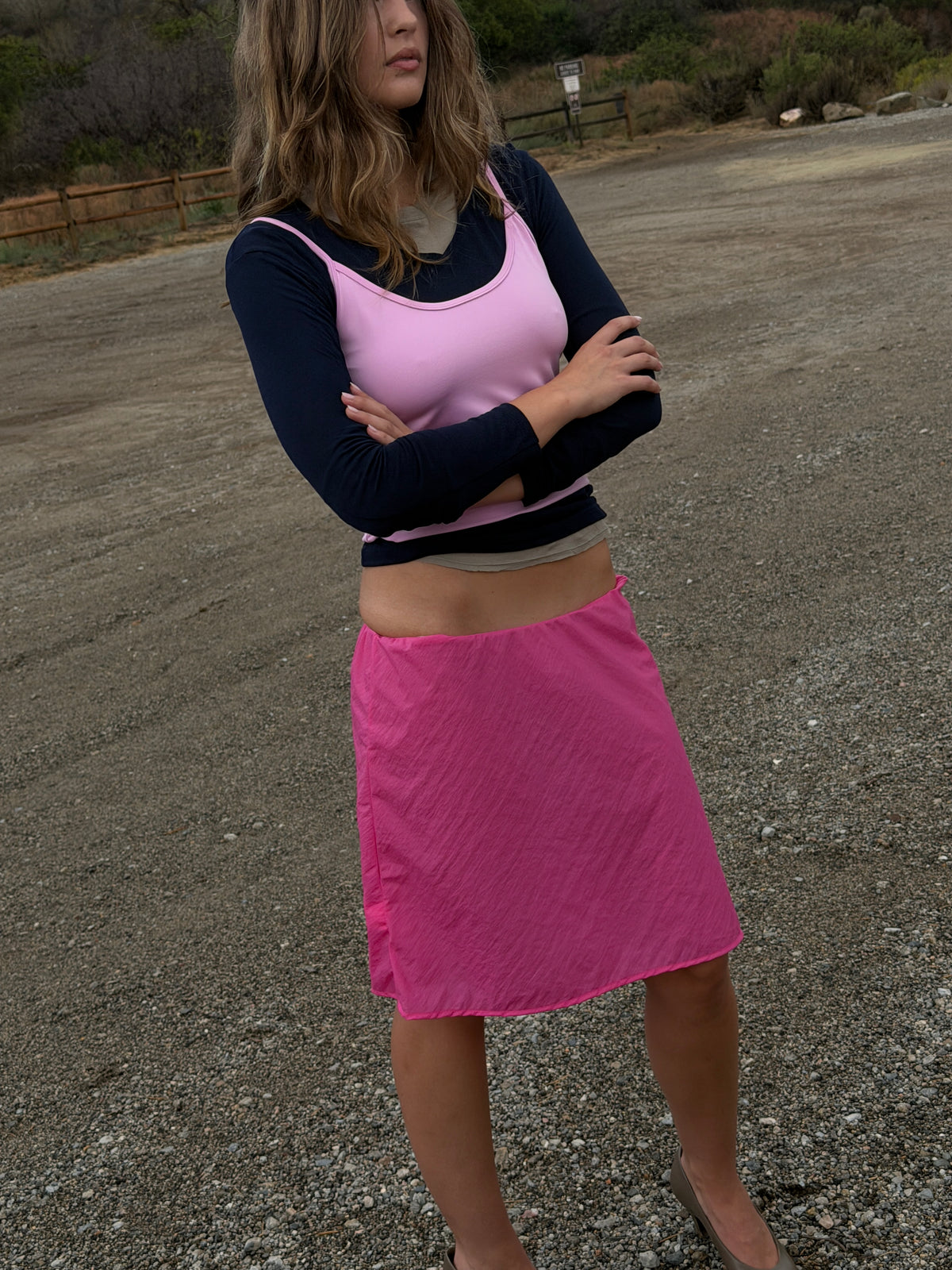 The 90's Bias Mini Skirt Flamingo