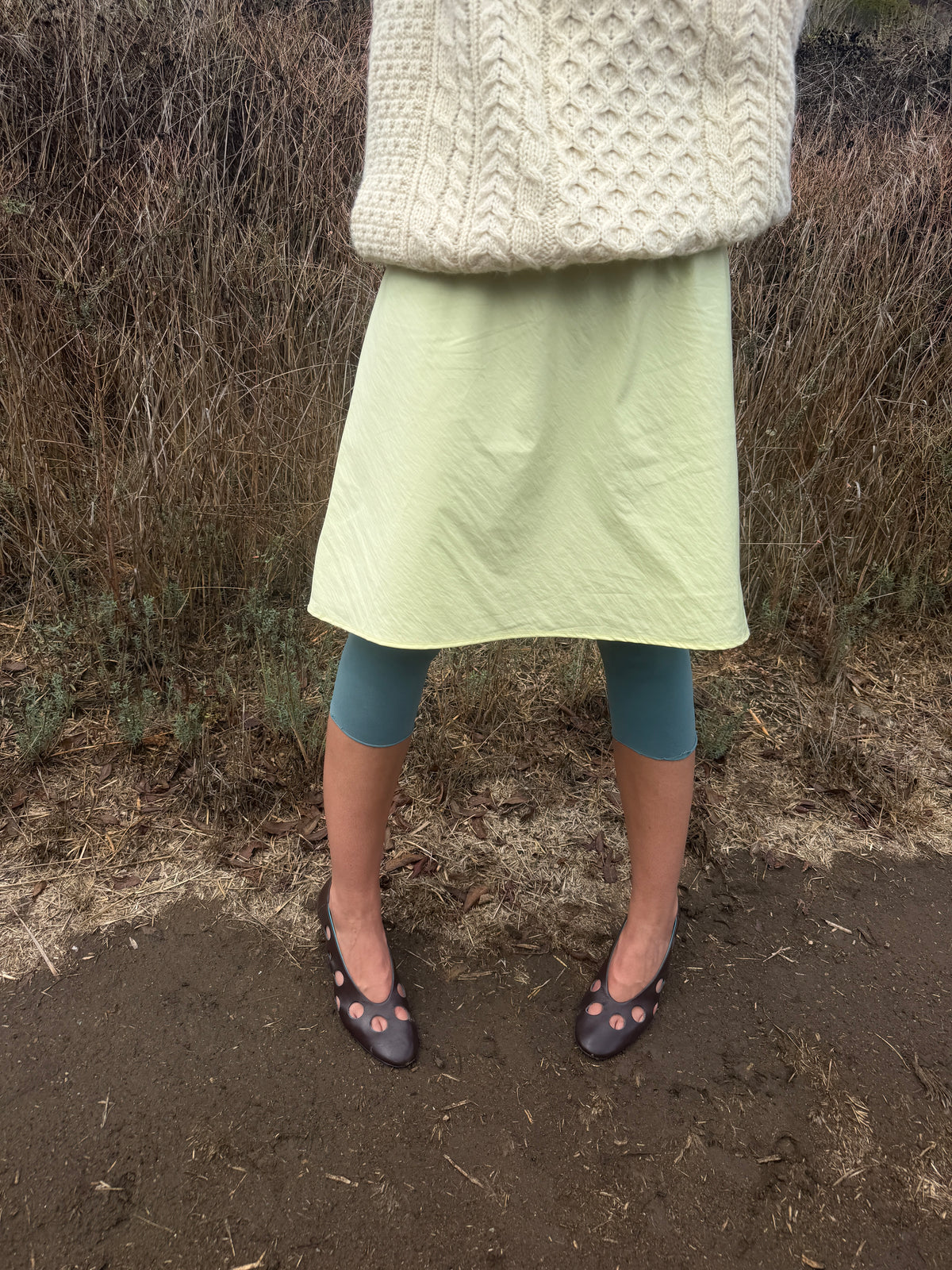 The 90's Bias Mini Skirt Lime