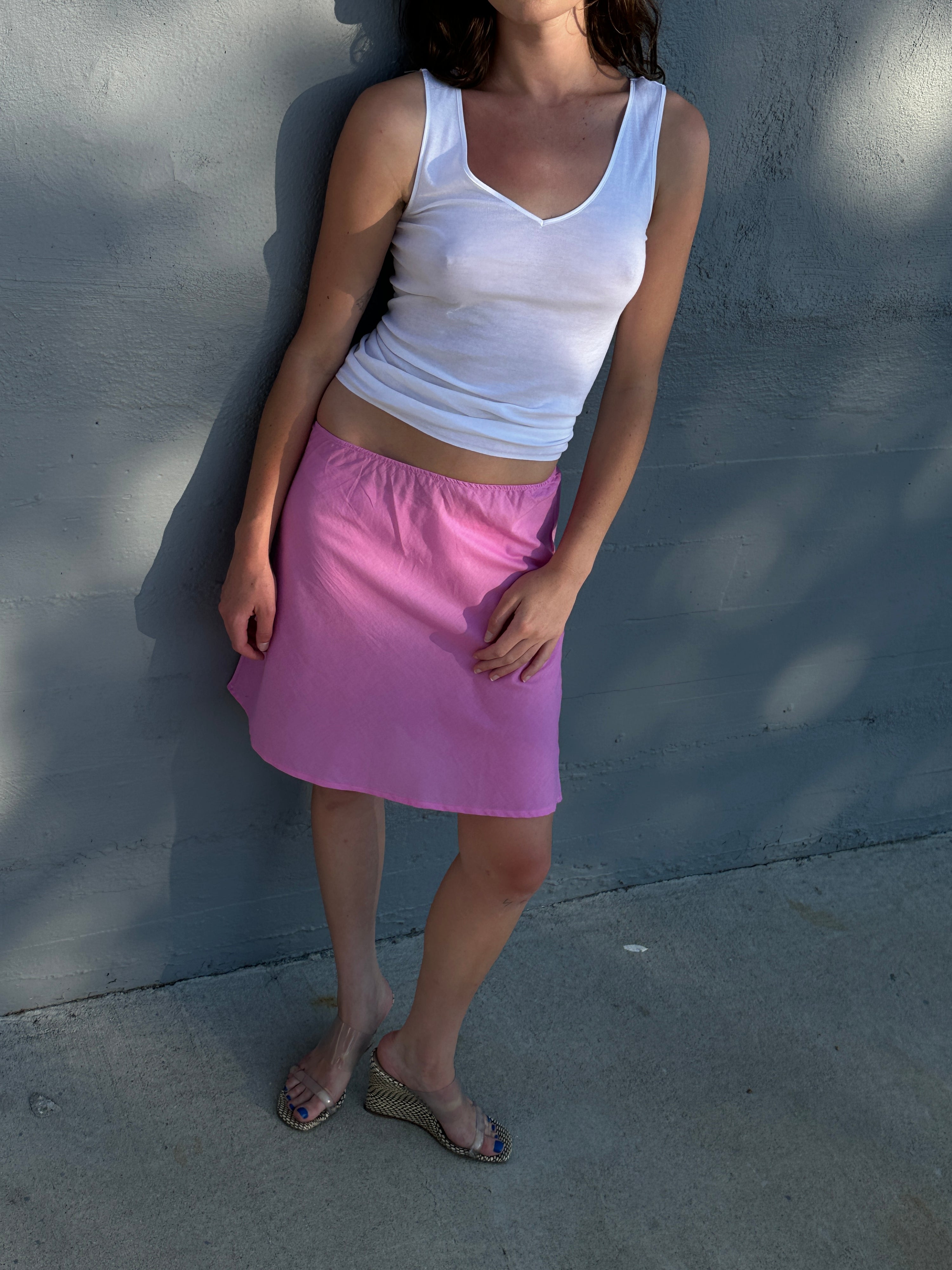 The 90's Bias Mini Skirt Pink