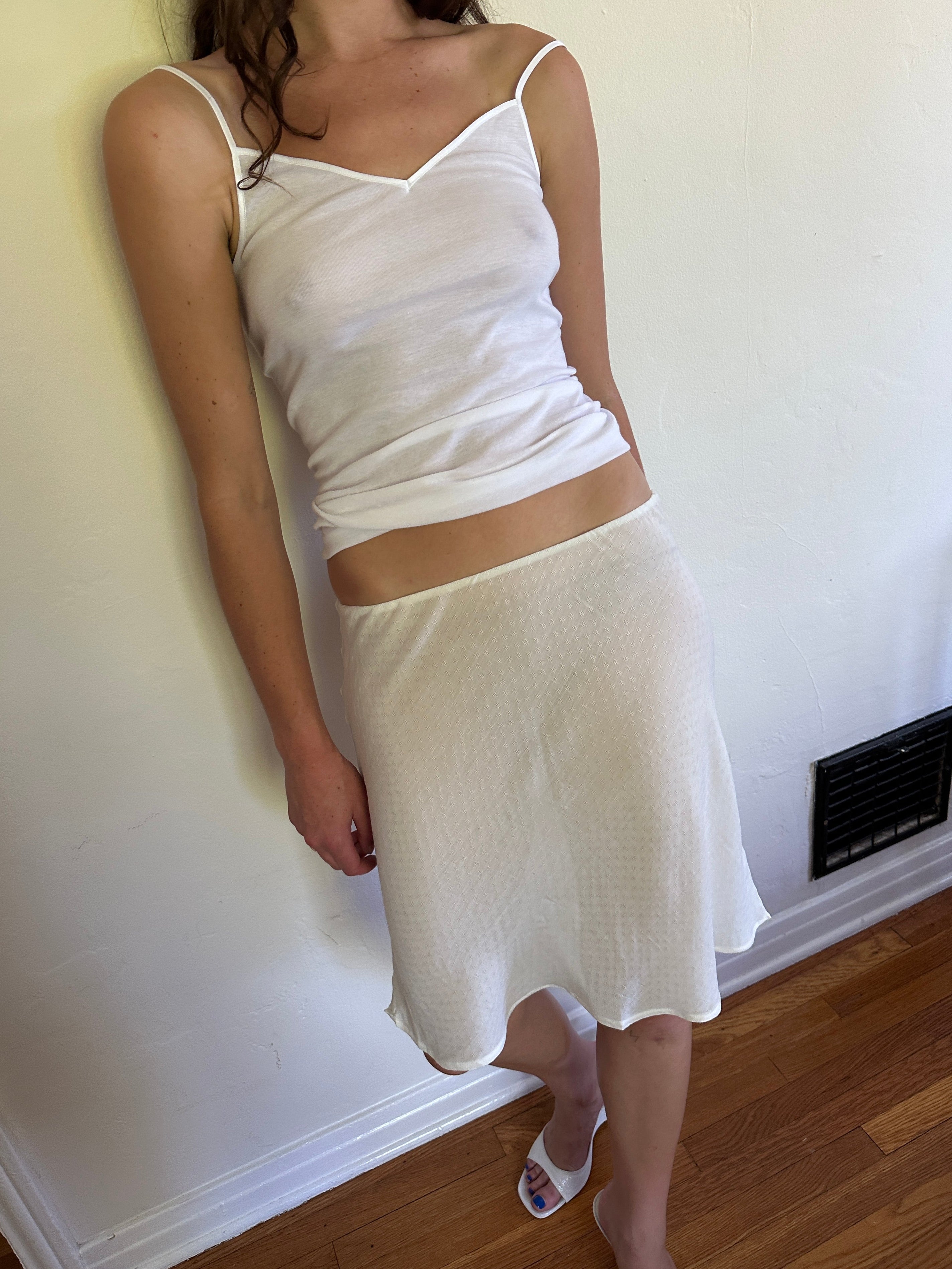 The 90's Bias Mini Skirt Pointelle