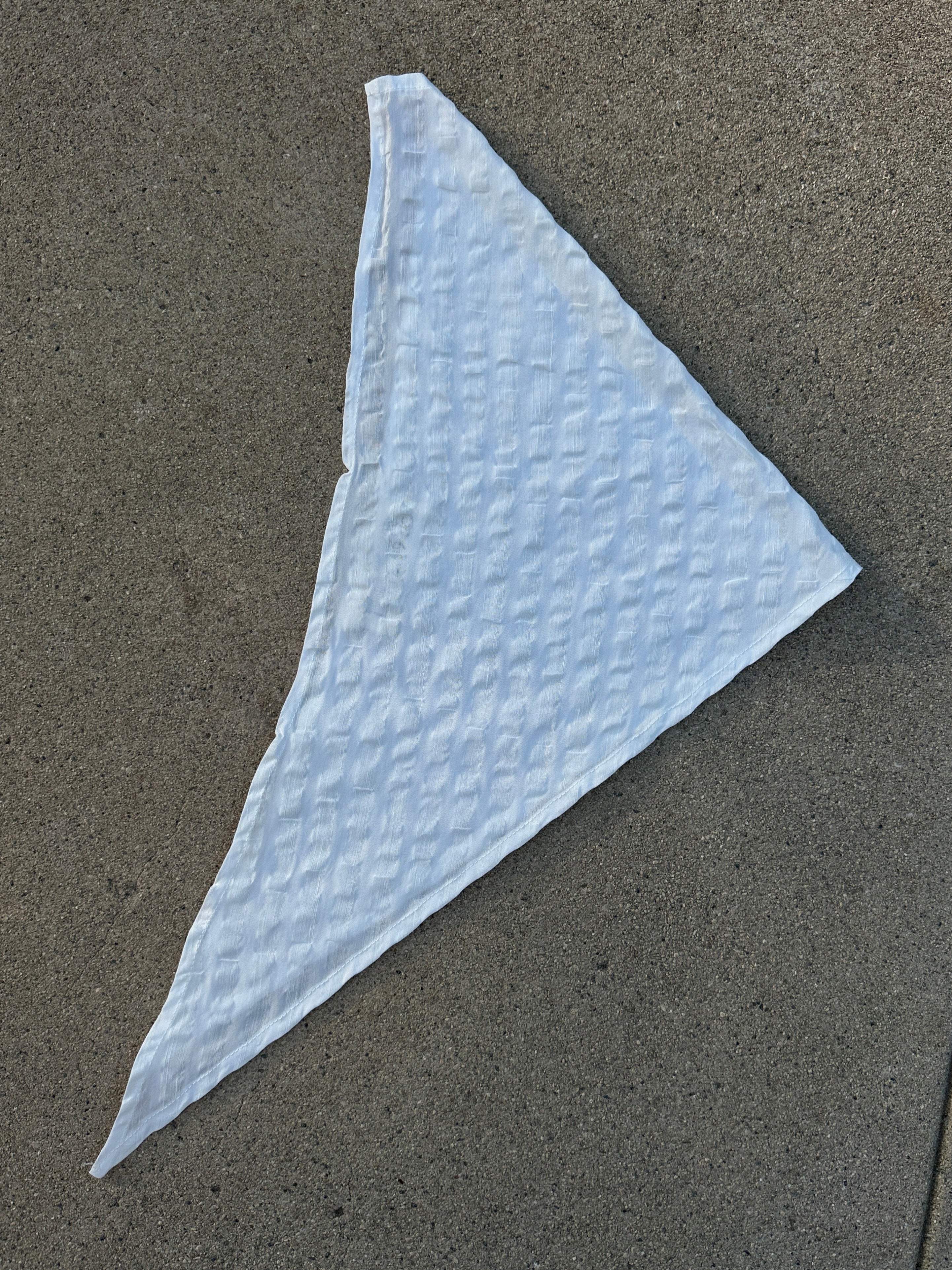 Headscarf White Crinkle