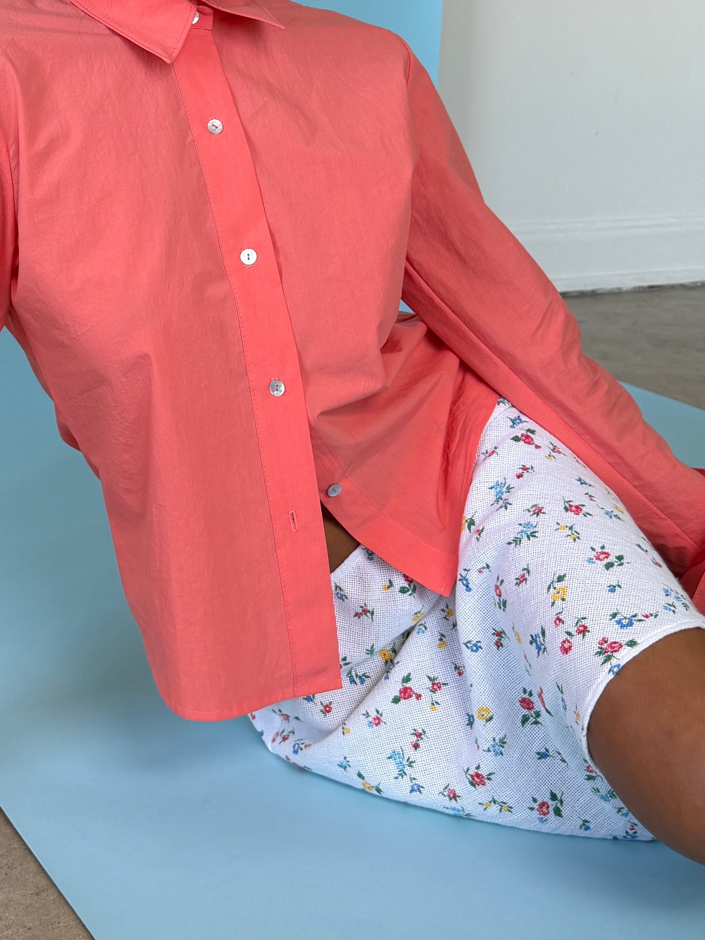 The 90's Bias Mini Skirt White Floral 2.0
