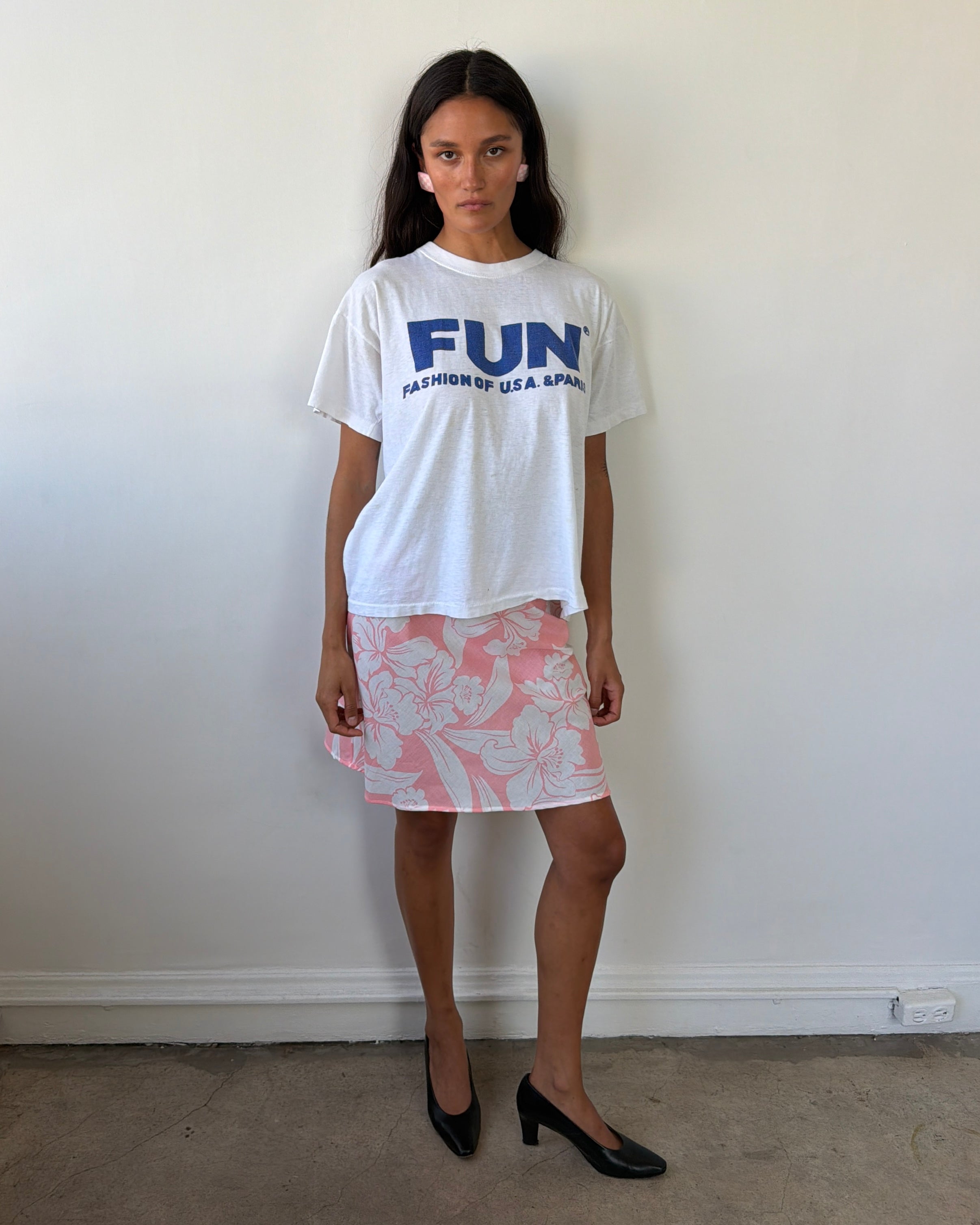 The 90's Bias Mini Skirt Hibiscus