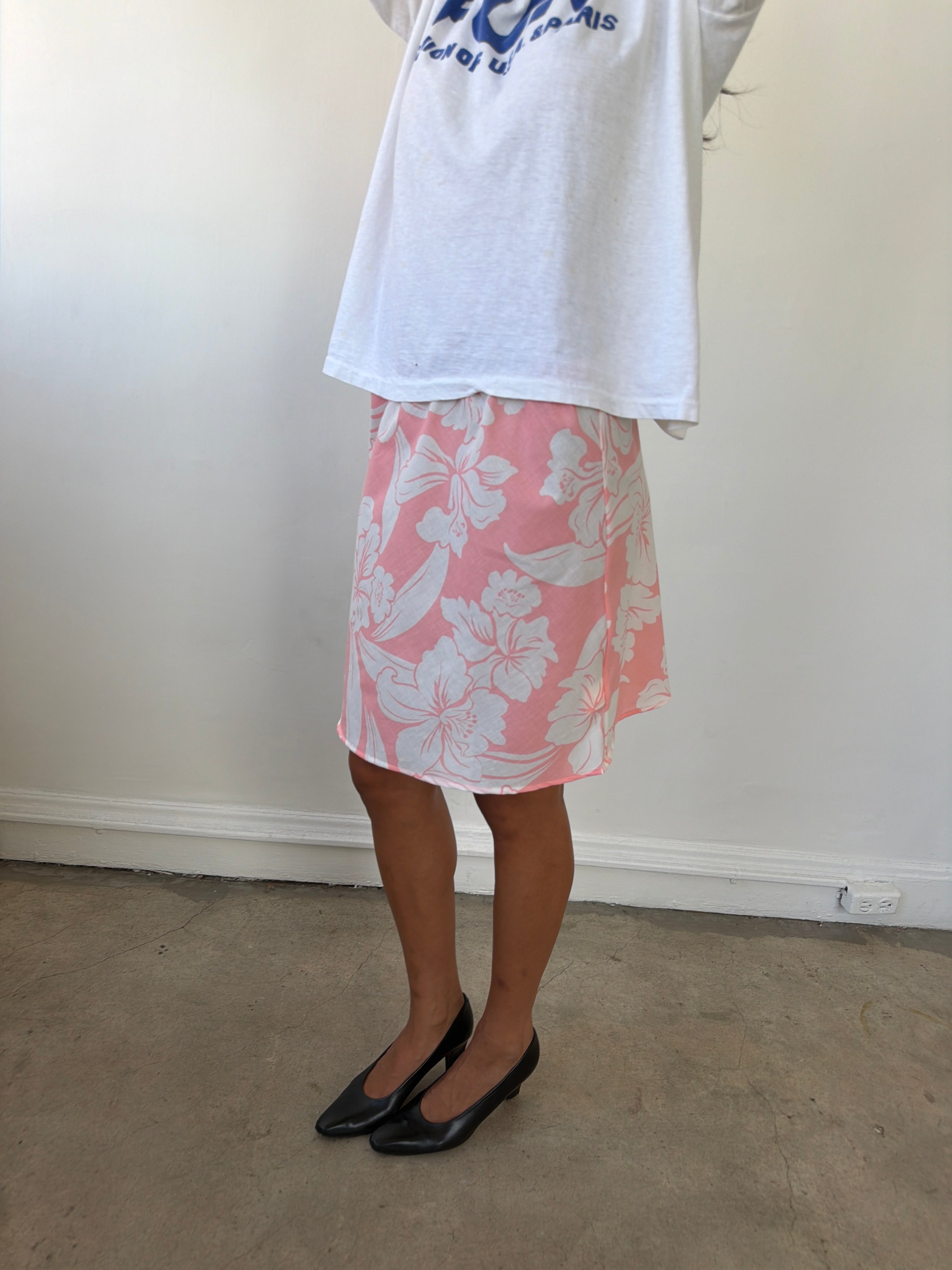 The 90's Bias Mini Skirt Hibiscus