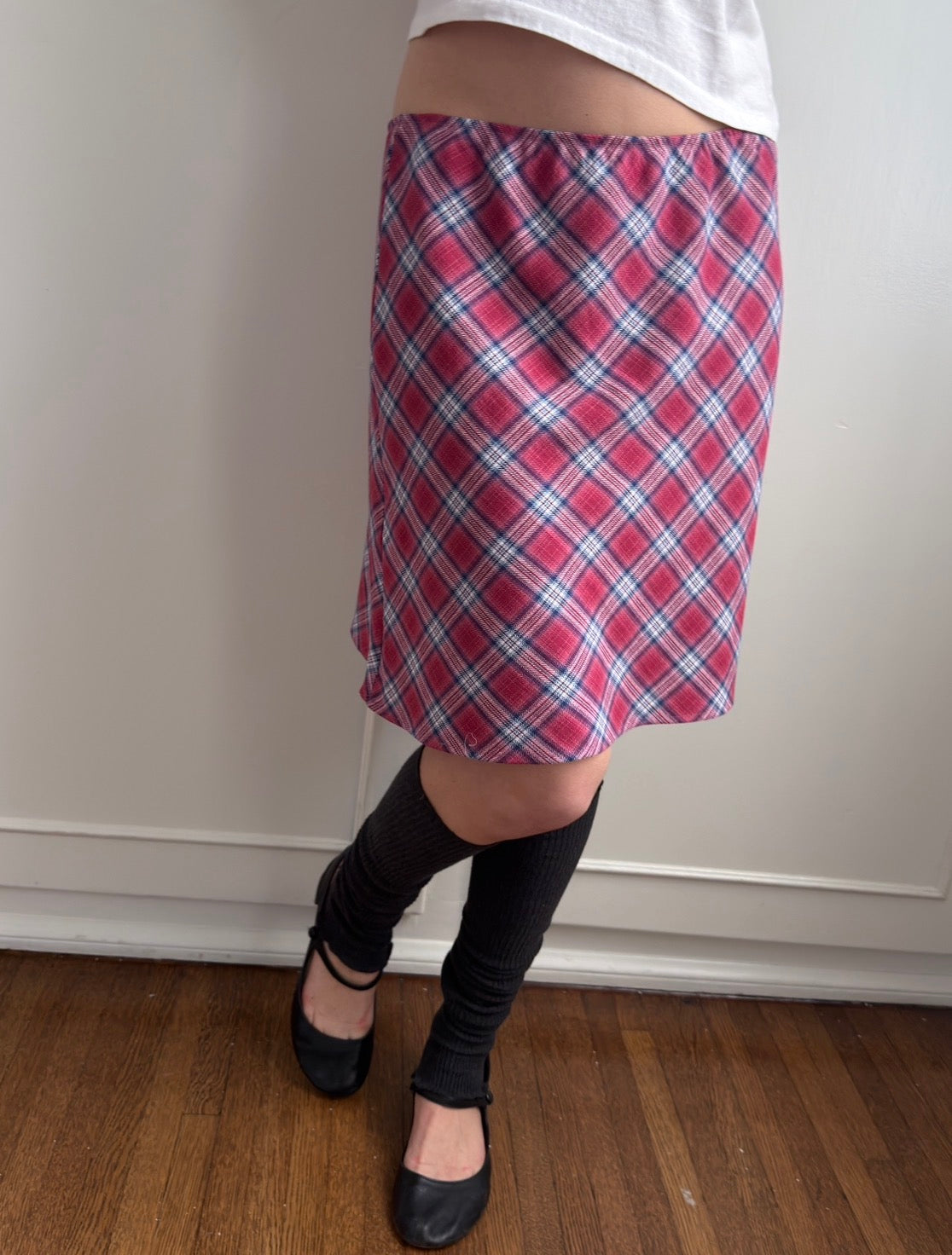 The 90's Bias Mini Skirt Red Plaid