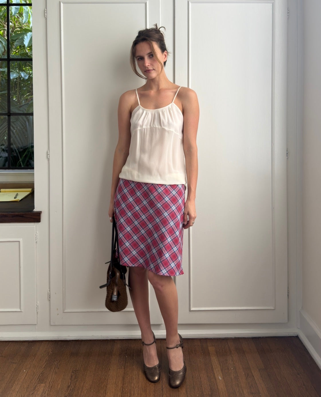 The 90's Bias Mini Skirt Red Plaid