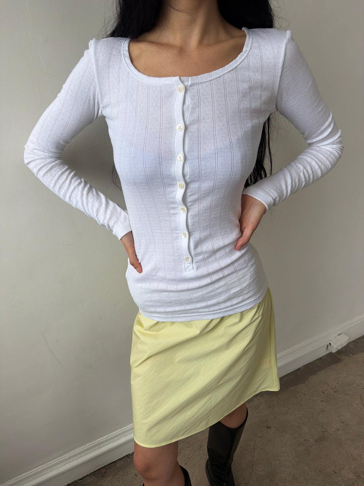 The Pointelle Henley