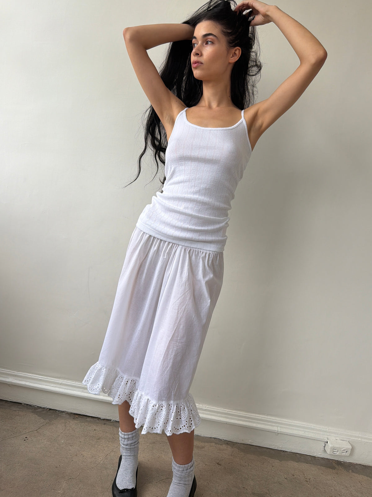 Starla White Pointelle Tank Top