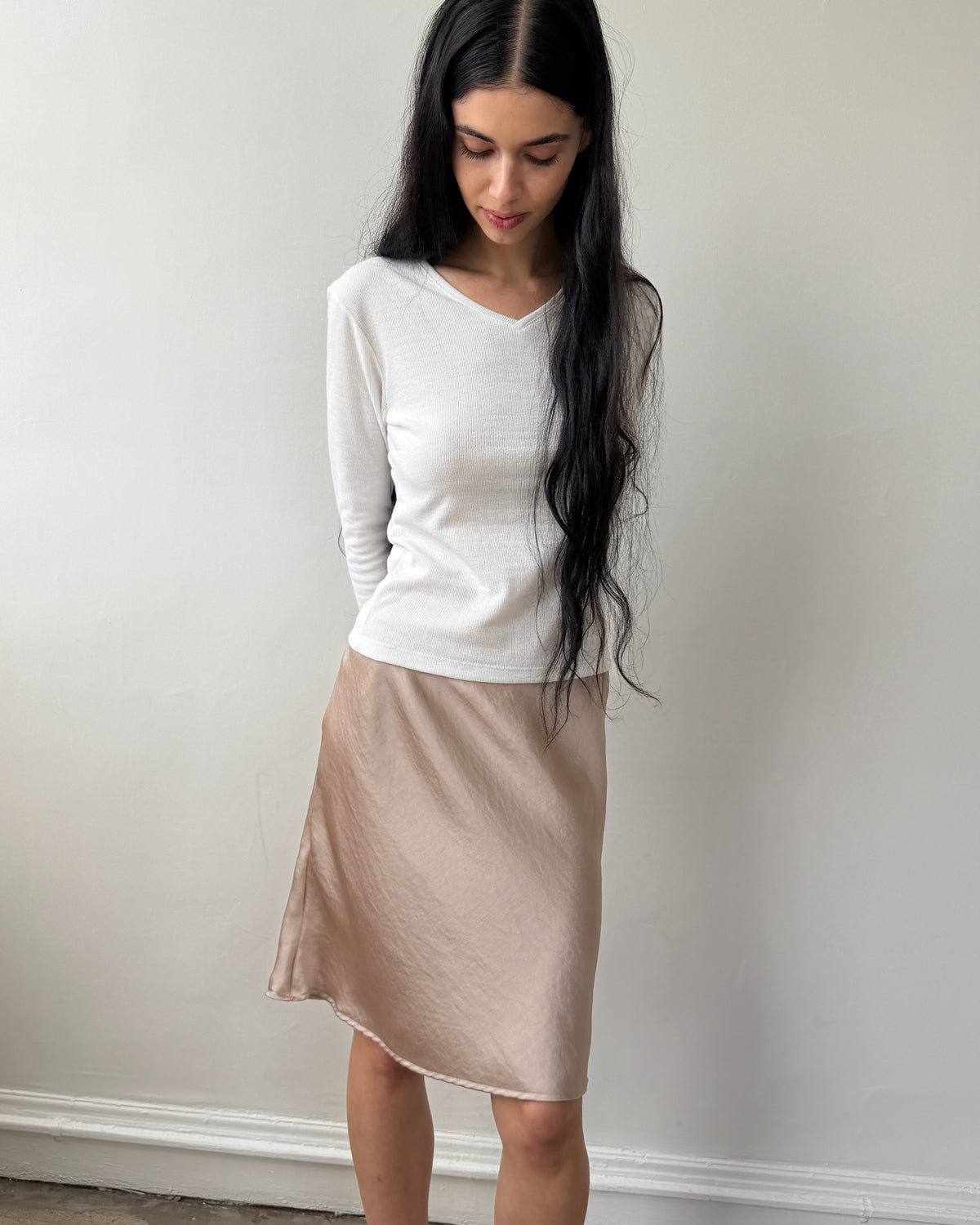 The 90's Bias Mini Skirt Fawn