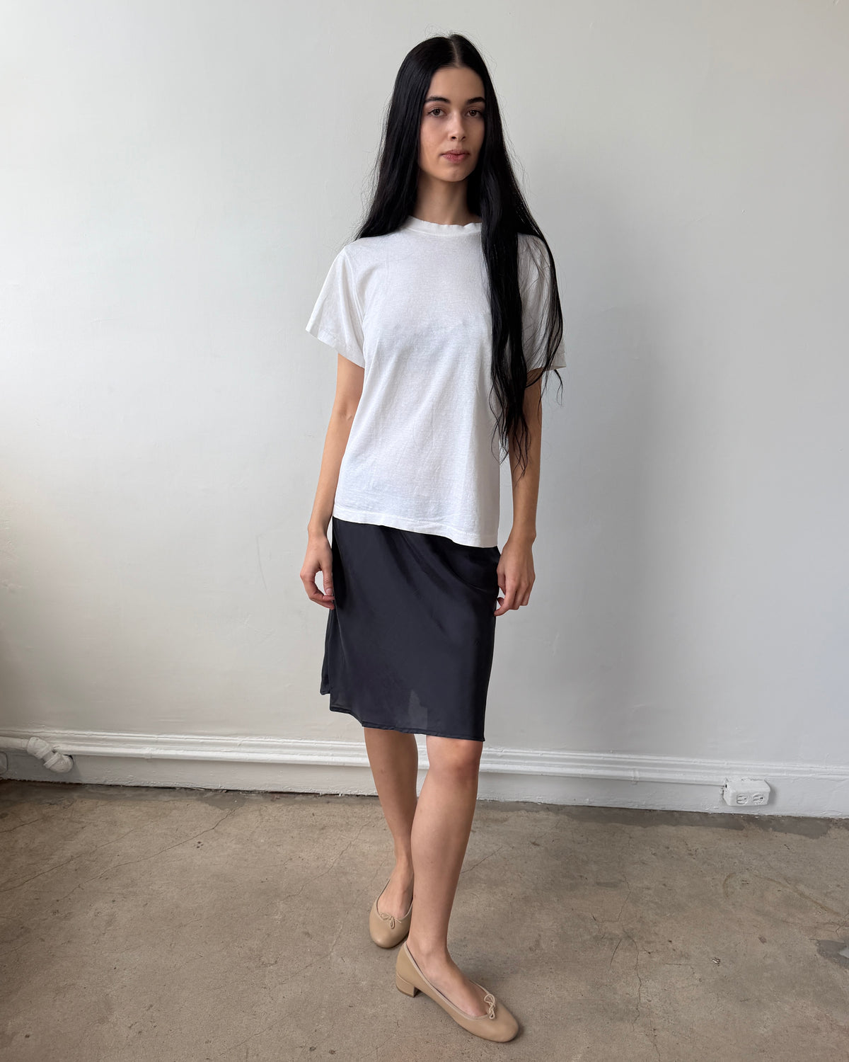 The 90's Bias Mini Skirt Charcoal