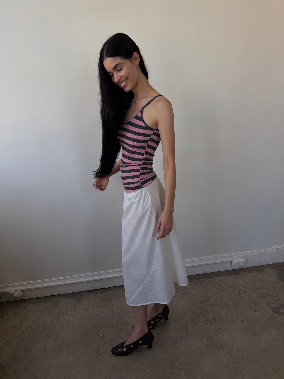 The 90's Bias Skirt White