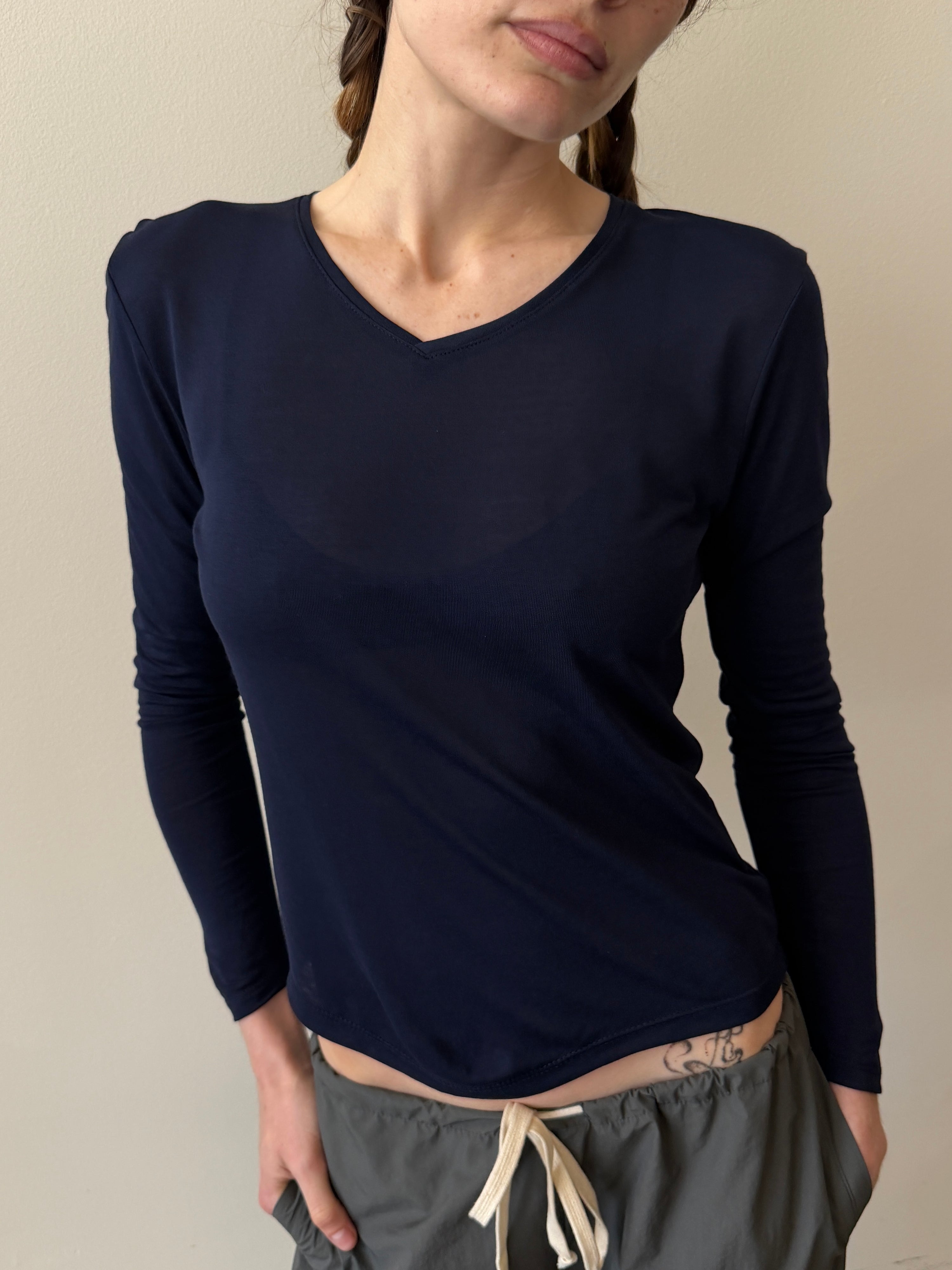 The Hiro V-Neck Navy Tee