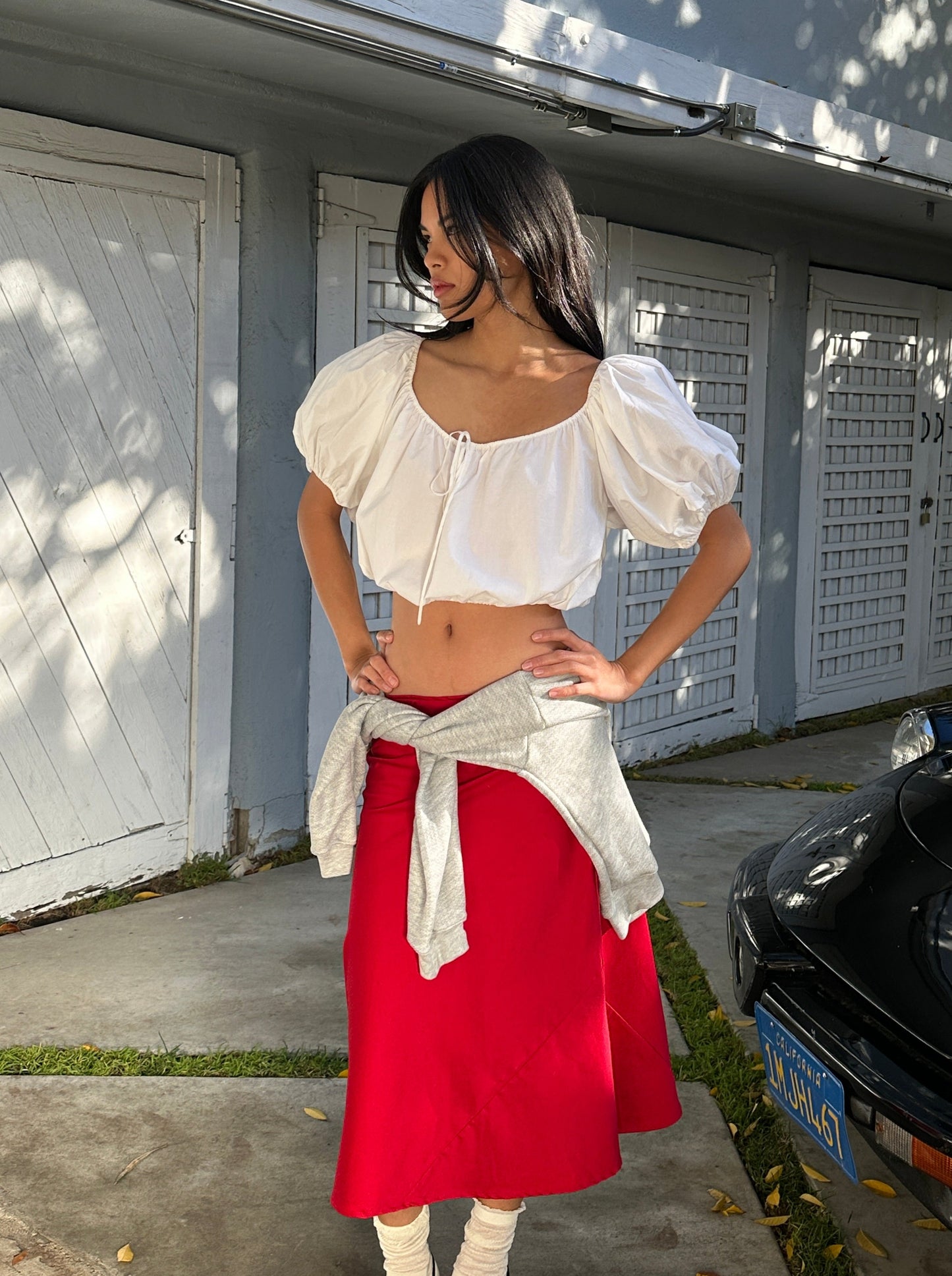 The 90's Bias Skirt Red