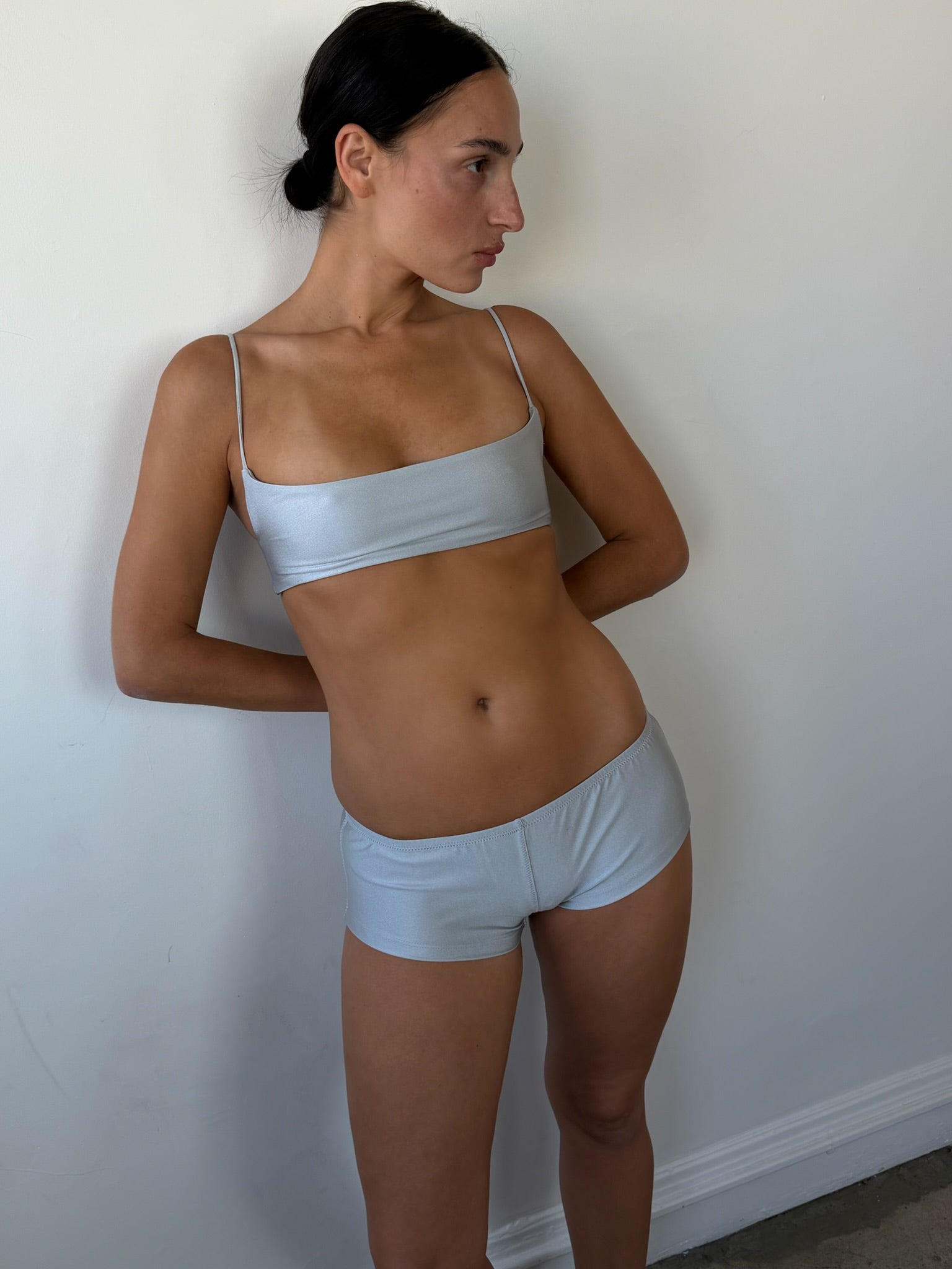 Sporty Swim Top Silver
