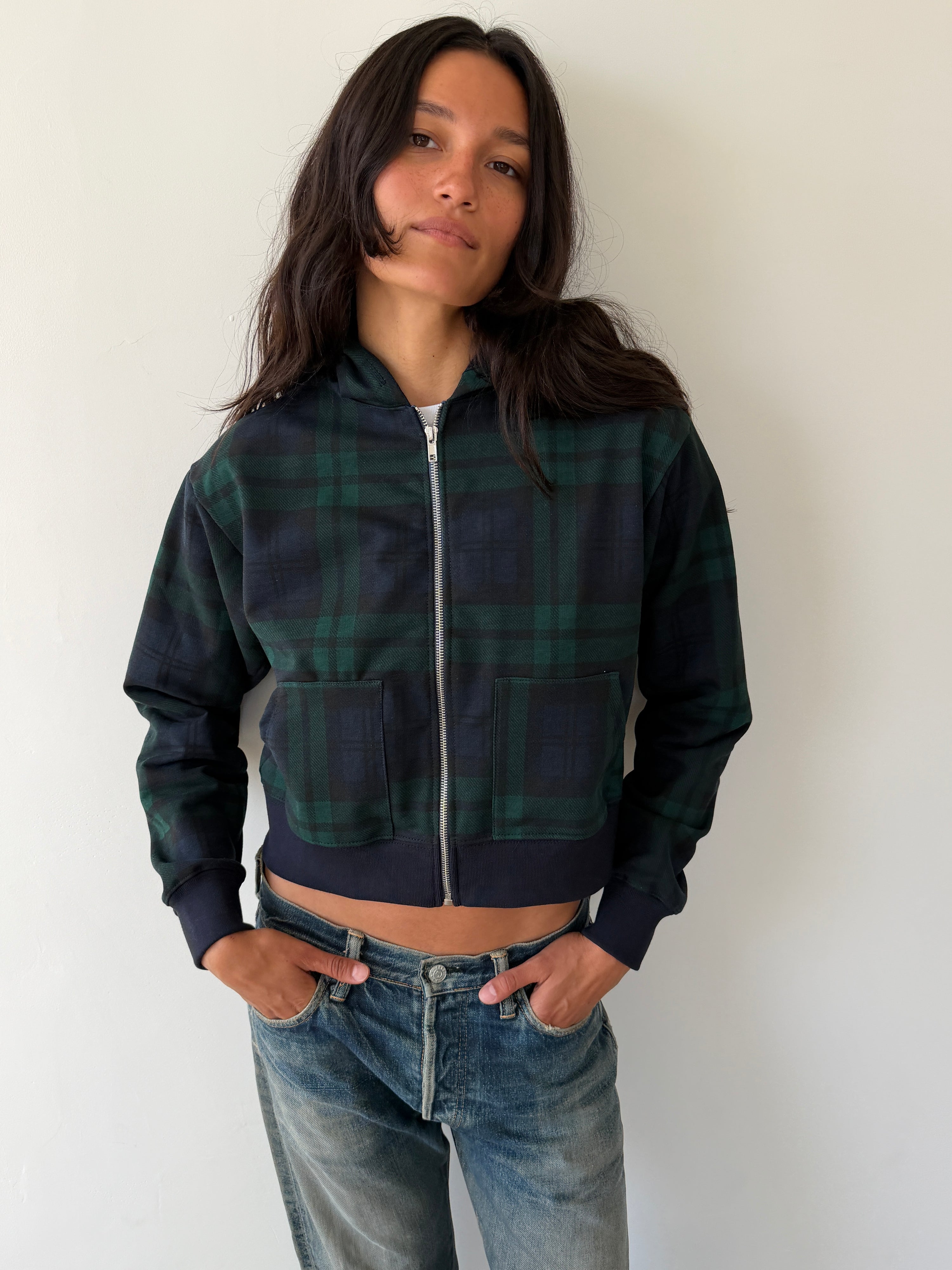 Chuck Hoodie Navy Plaid