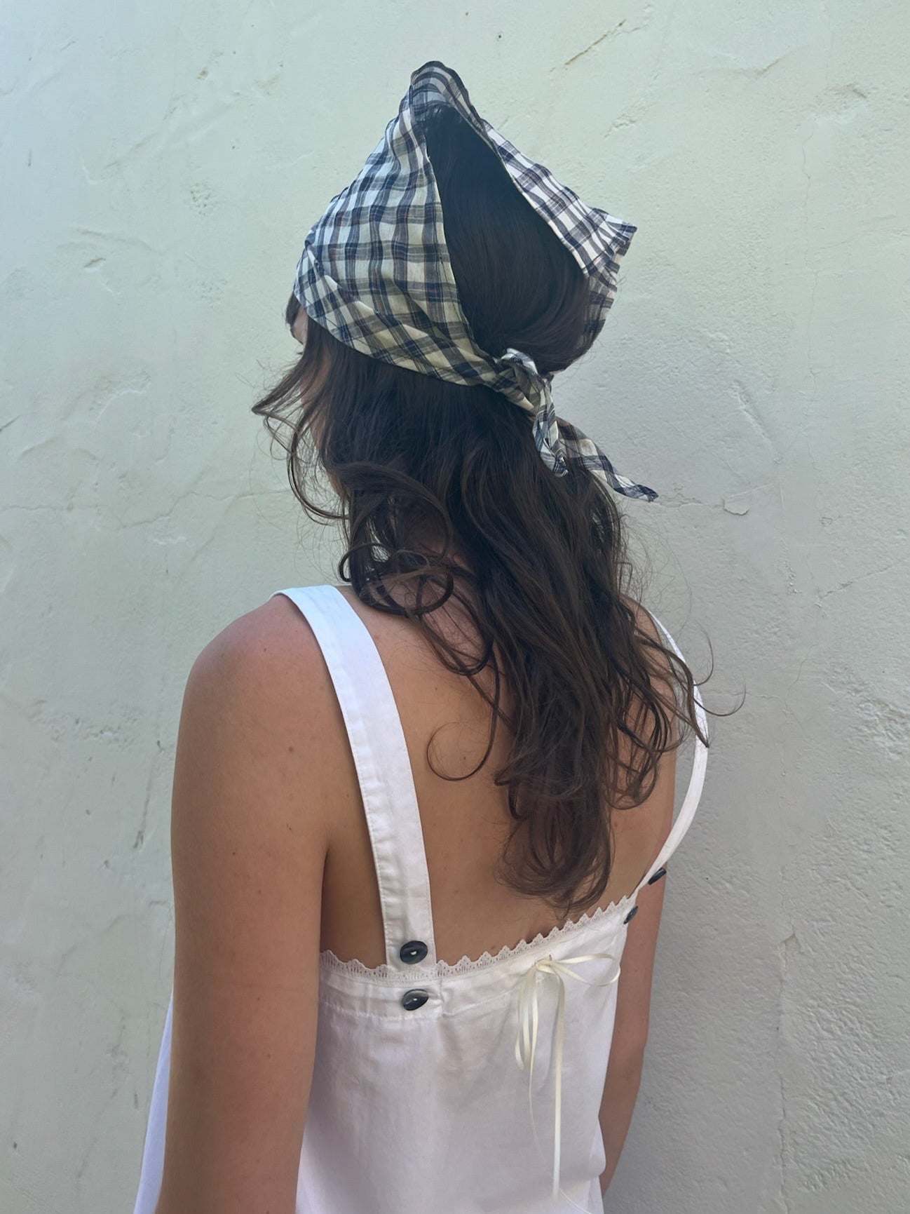 Headscarf Navy Plaid