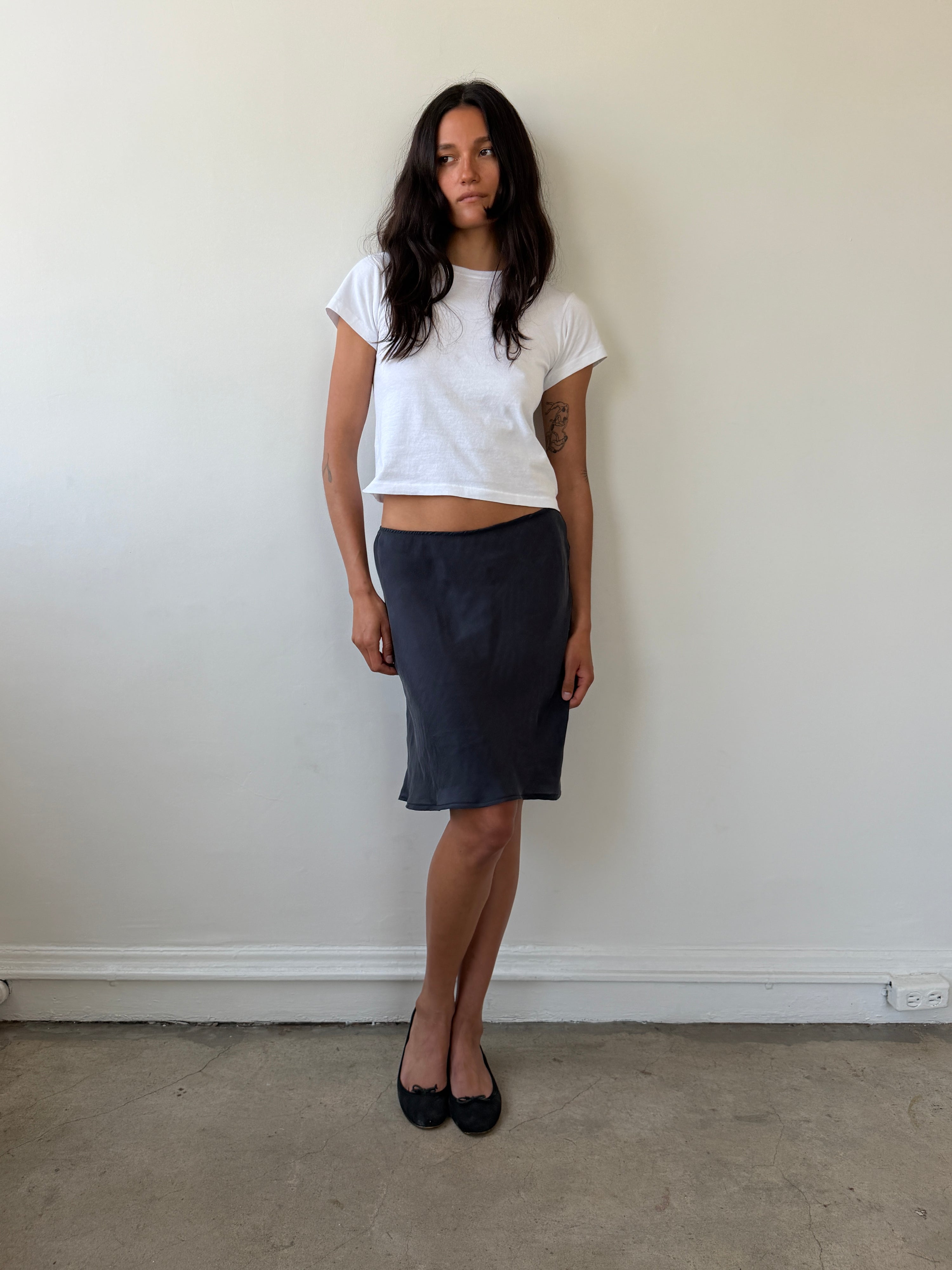 The 90's Bias Mini Skirt Charcoal