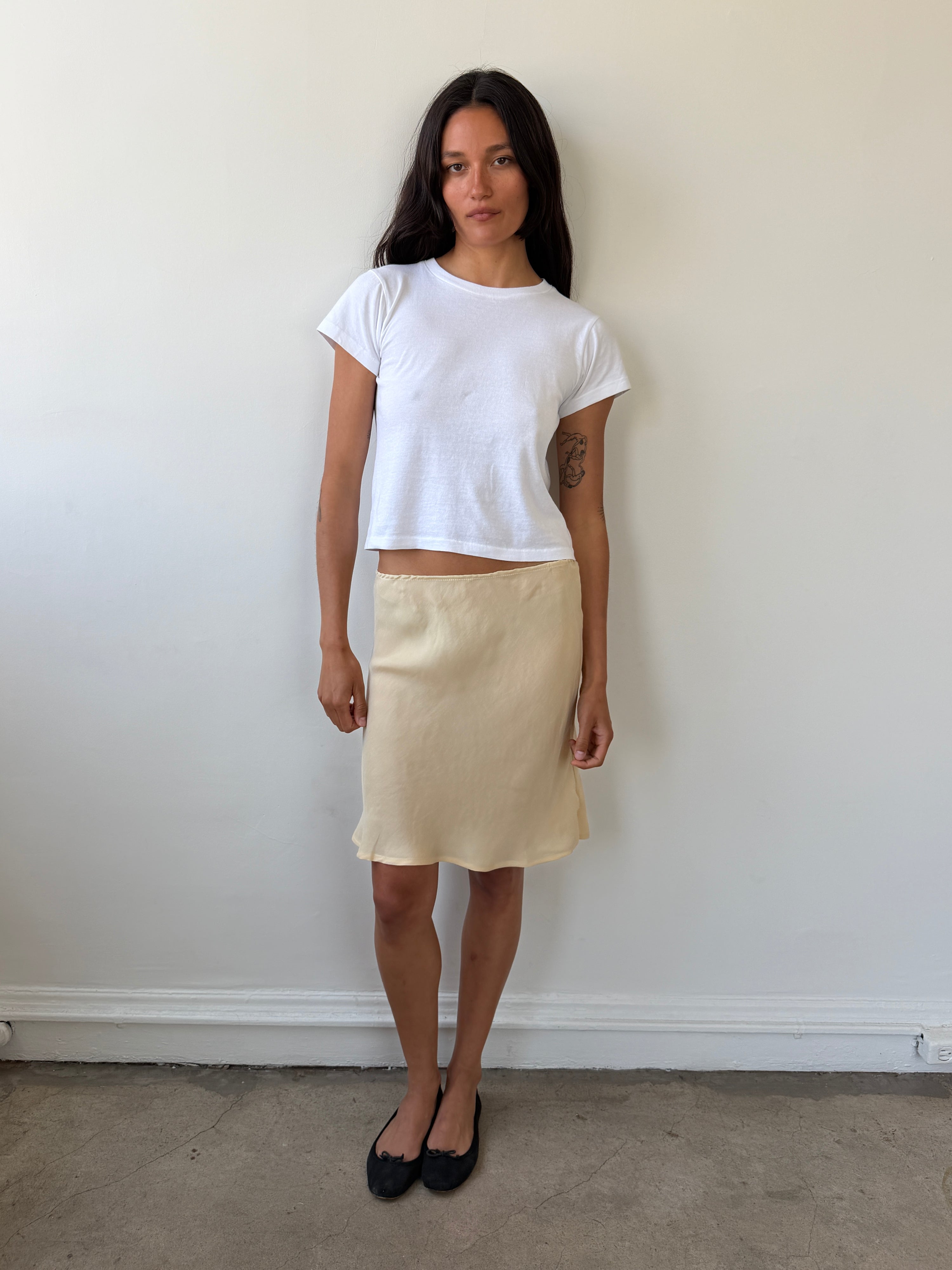 The 90's Bias Mini Skirt Butter Yellow