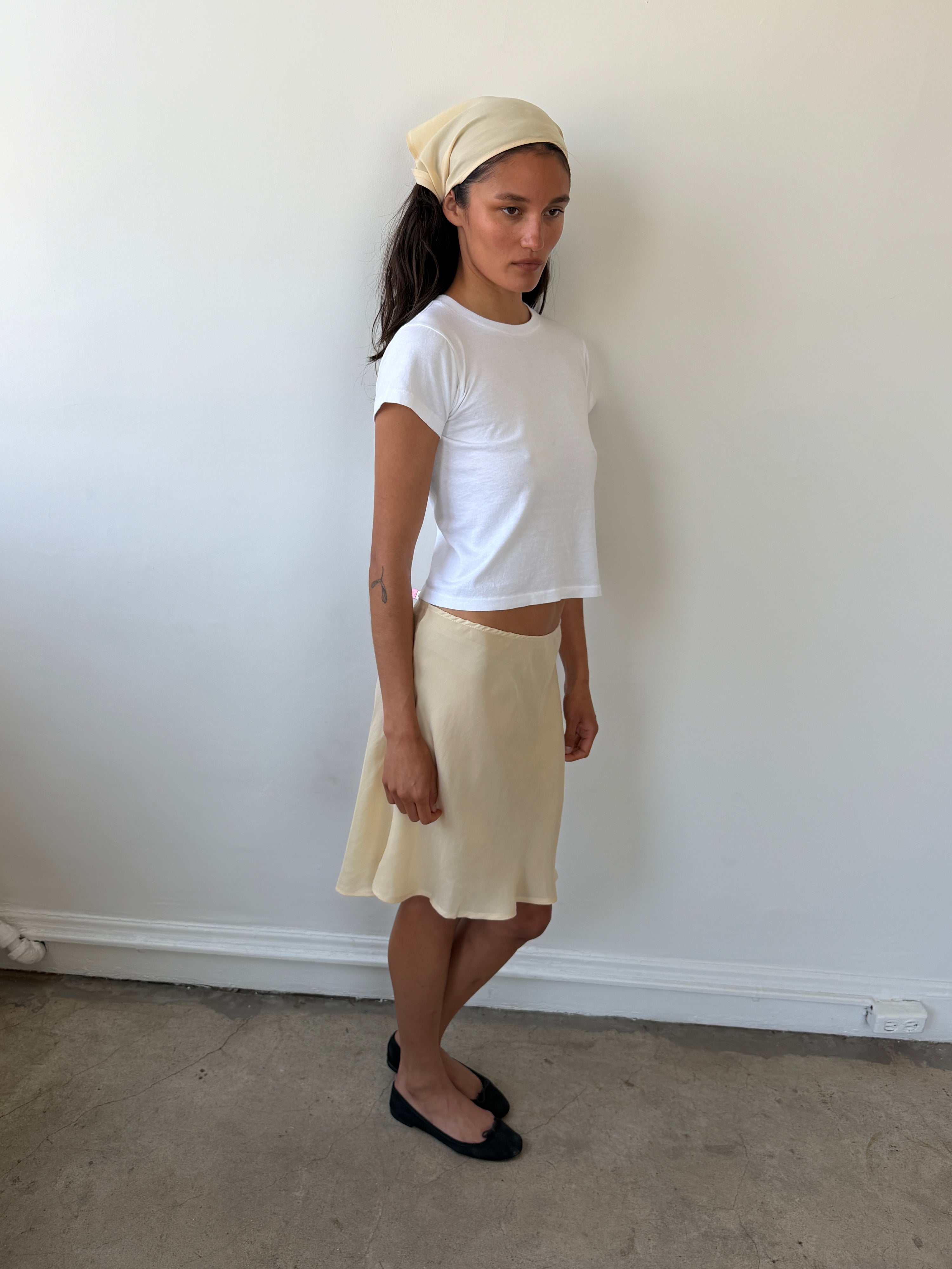 The 90's Bias Mini Skirt Butter Yellow