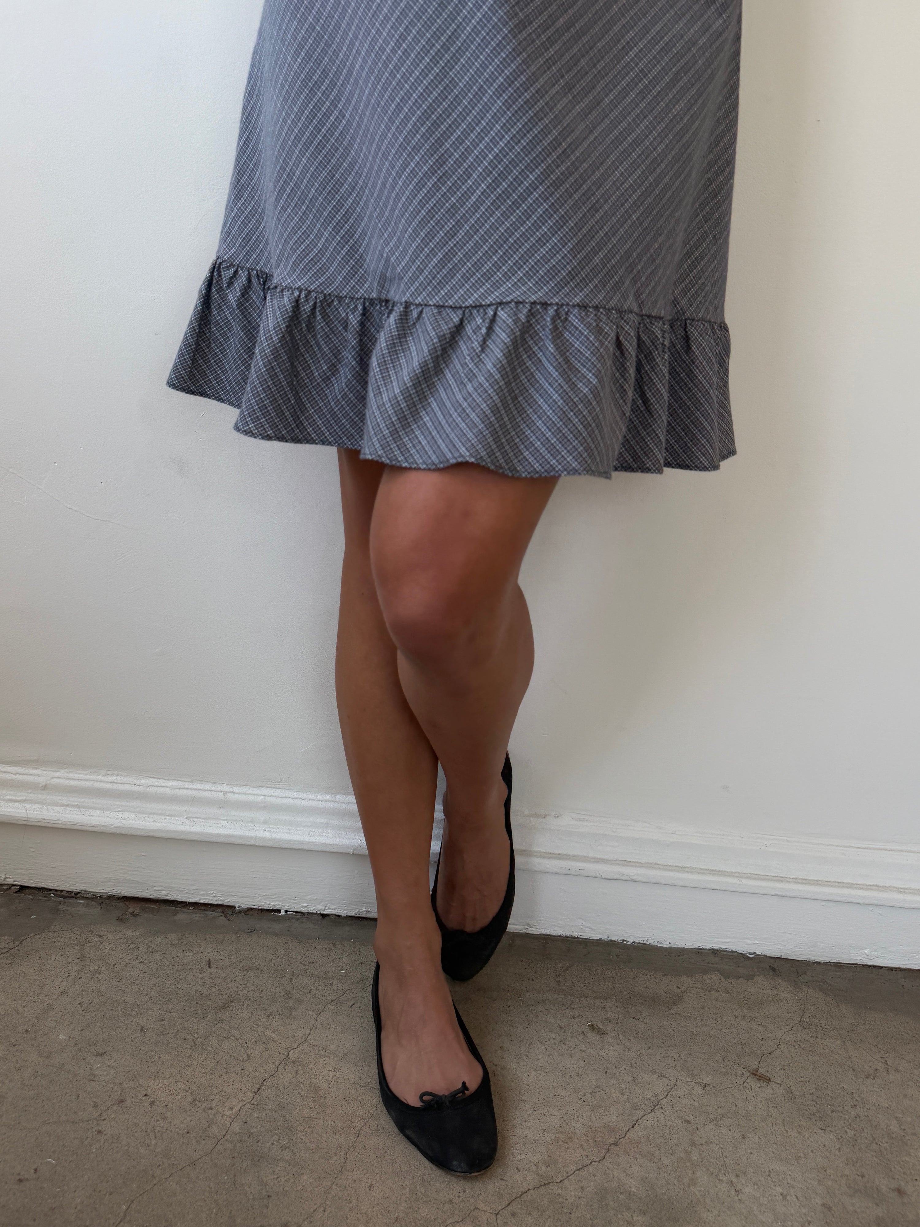 Flutter Dress Grey Plaid