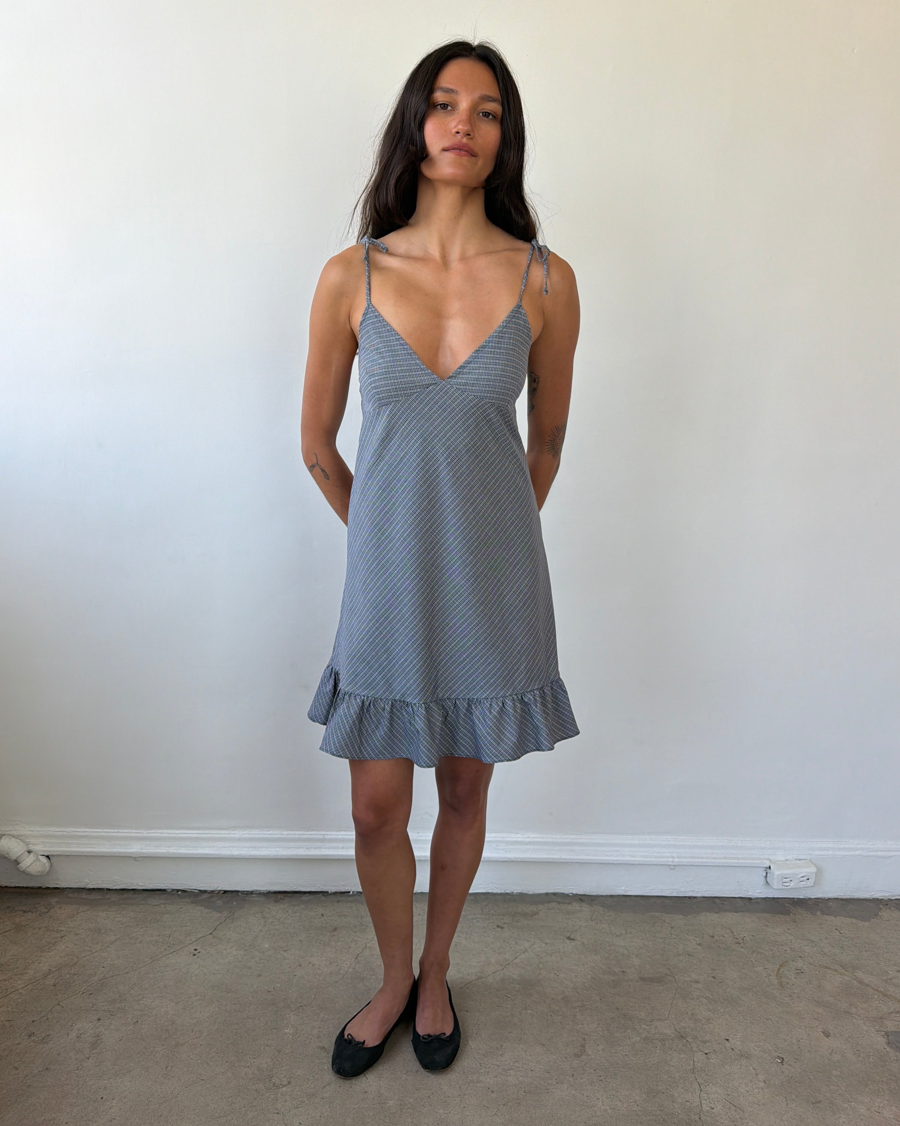 Flutter Dress Grey Plaid