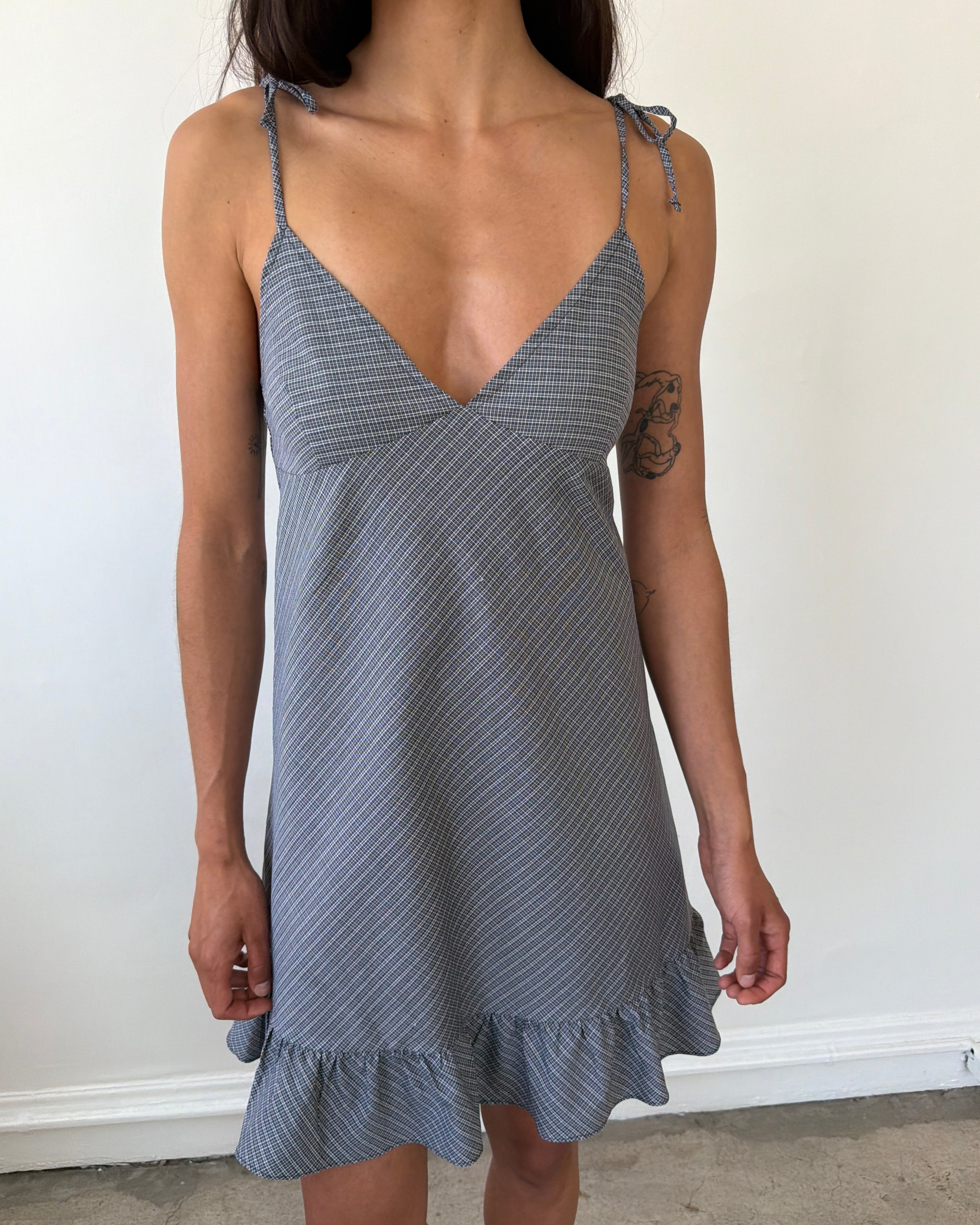 Flutter Dress Grey Plaid