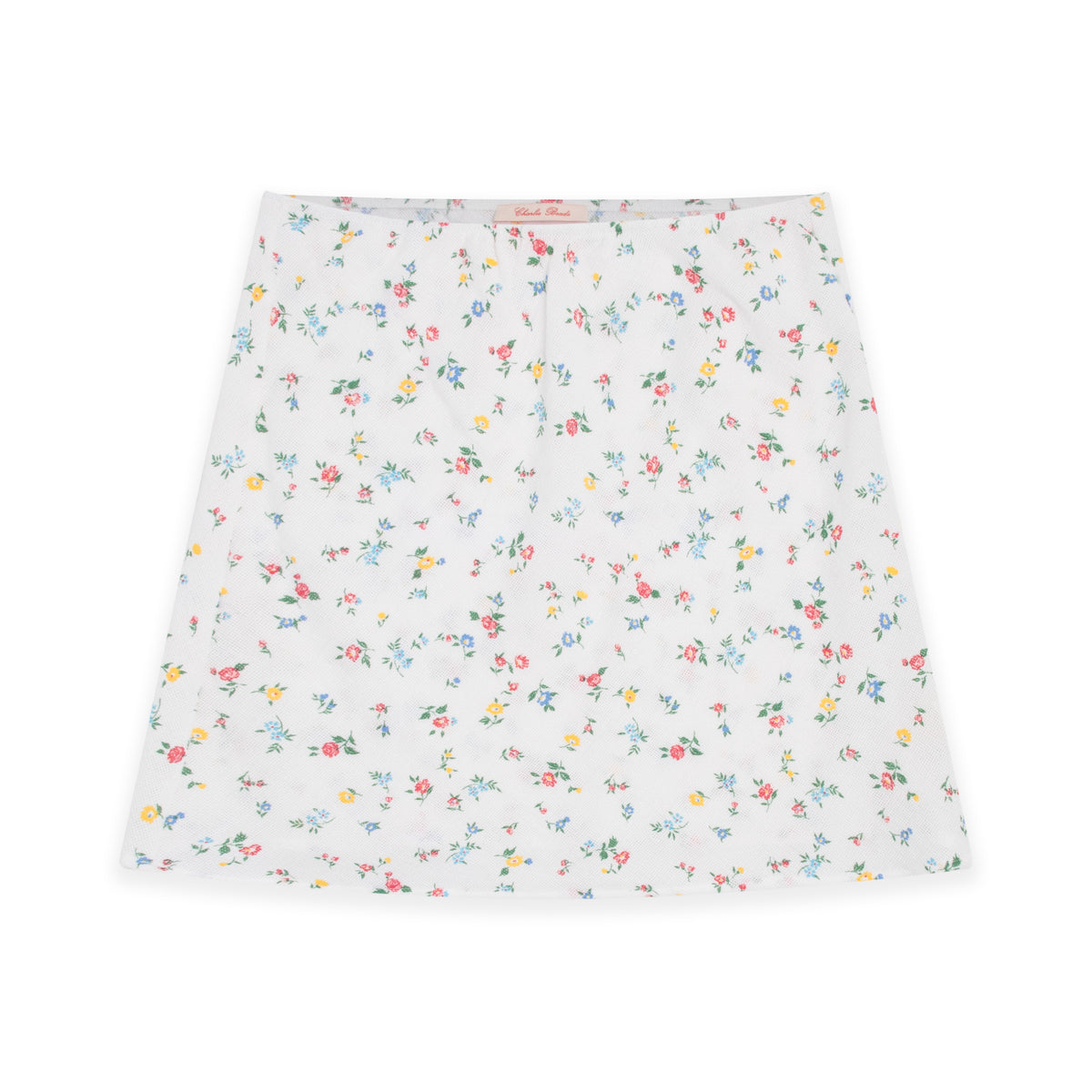 The 90's Bias Mini Skirt White Floral 2.0