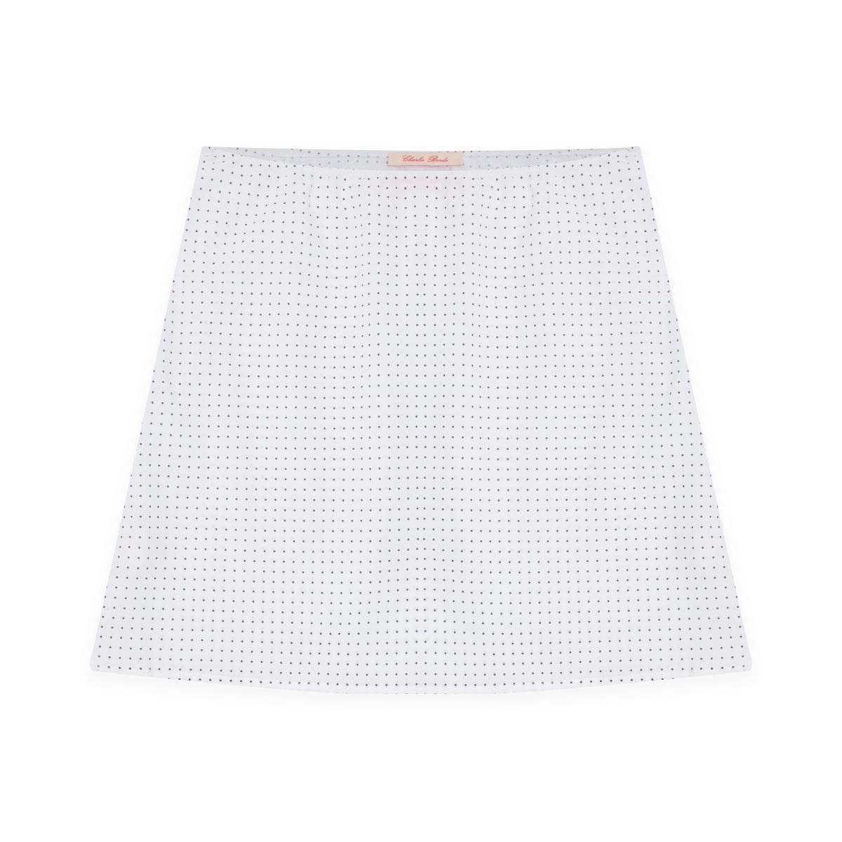 The 90's Bias Mini Skirt Navy Polka Dot