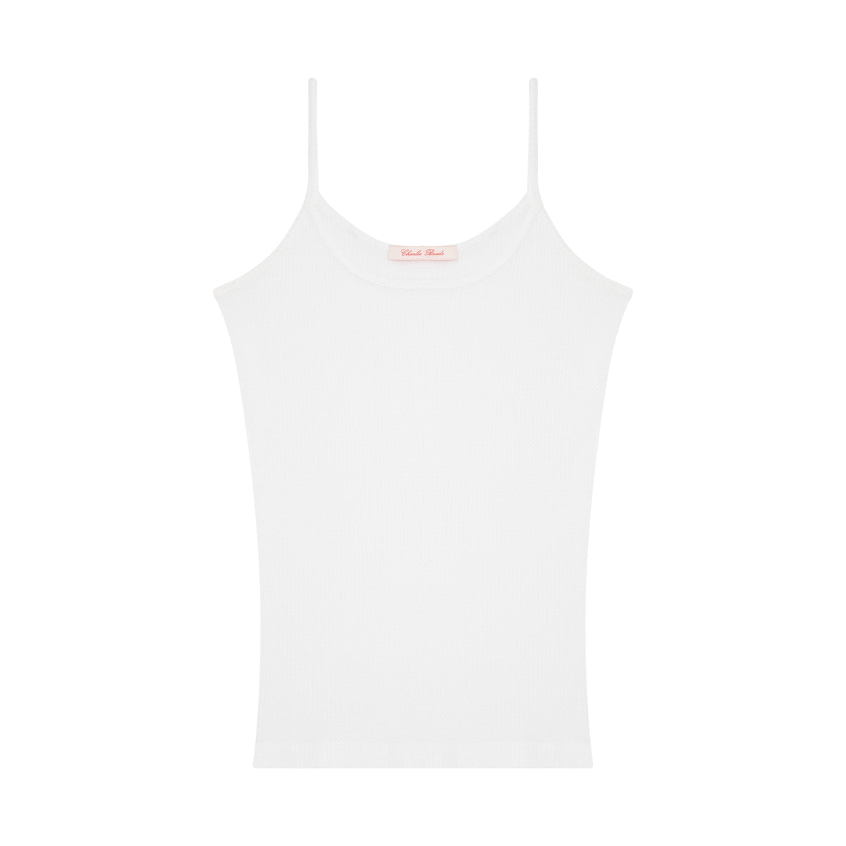 Starla White Waffle Tank Top