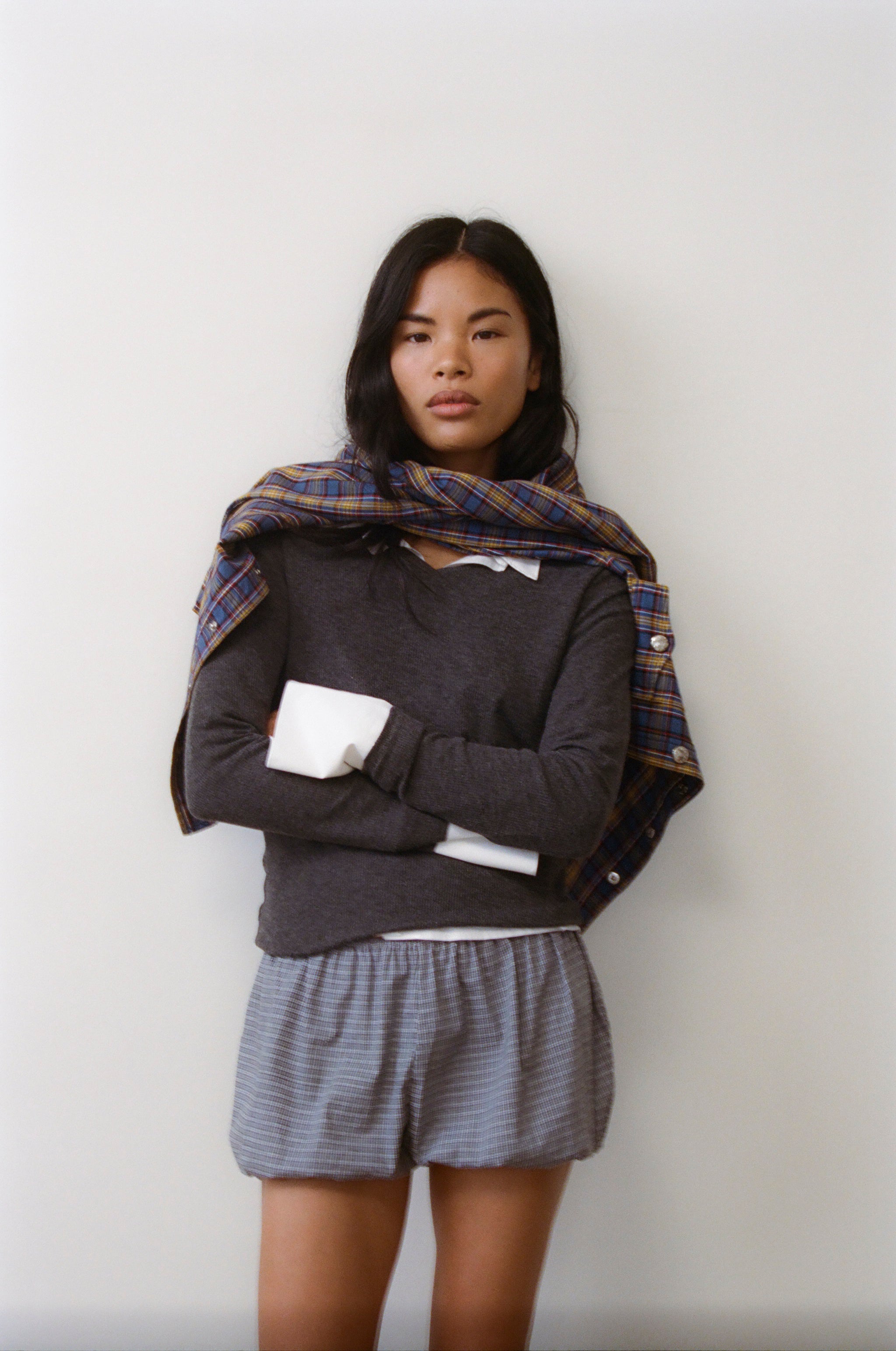 Babydoll Bloomer Grey Plaid