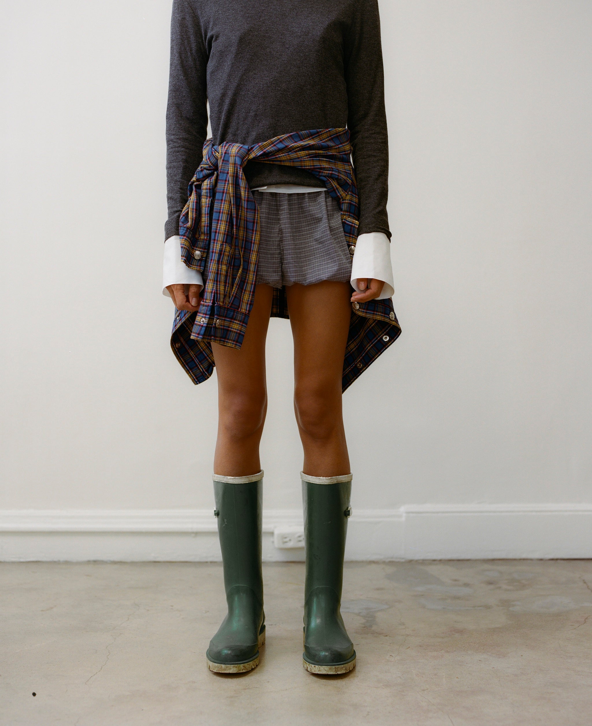 Babydoll Bloomer Grey Plaid