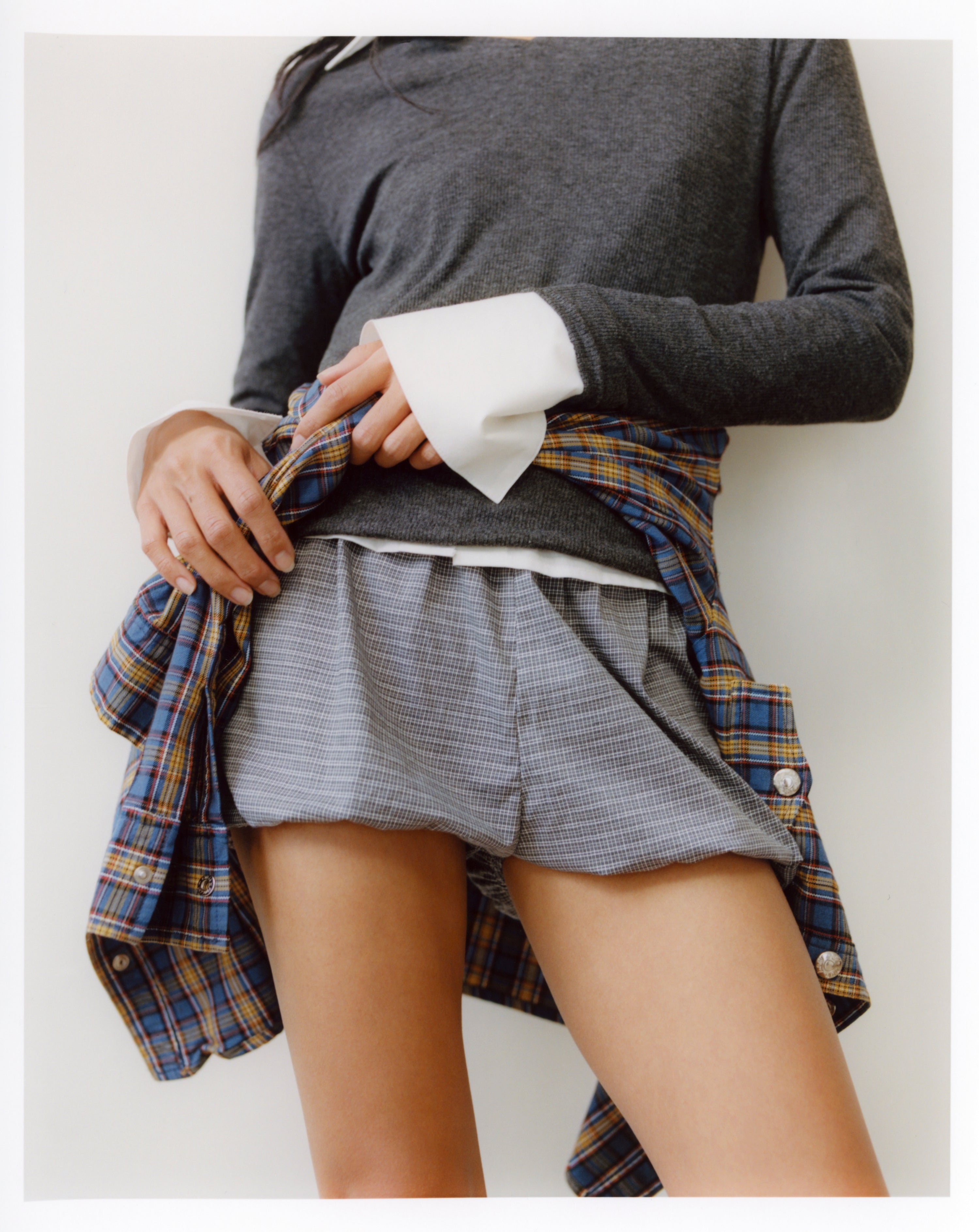 Babydoll Bloomer Grey Plaid