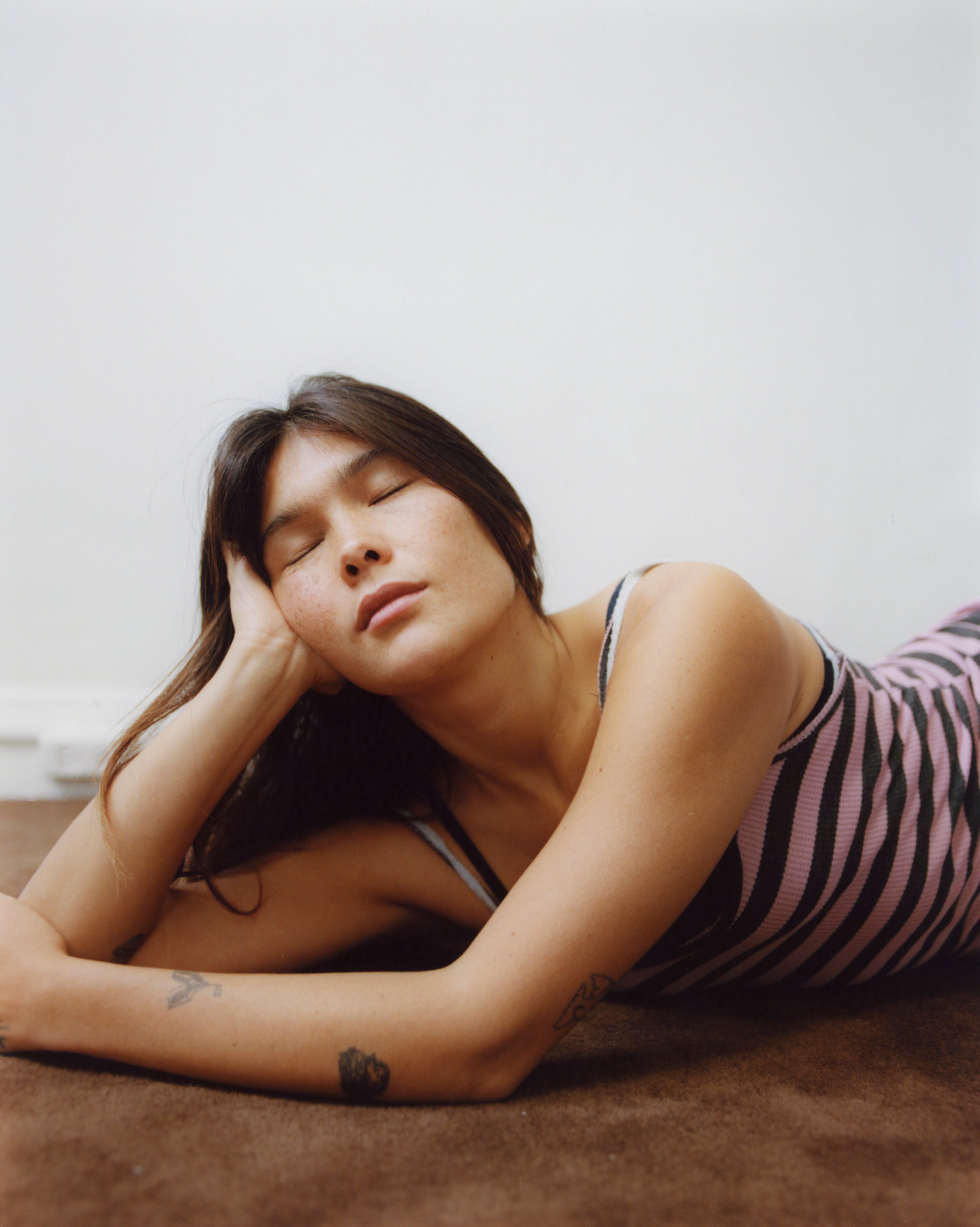 Starla Pink and Grey Waffle Tank Top