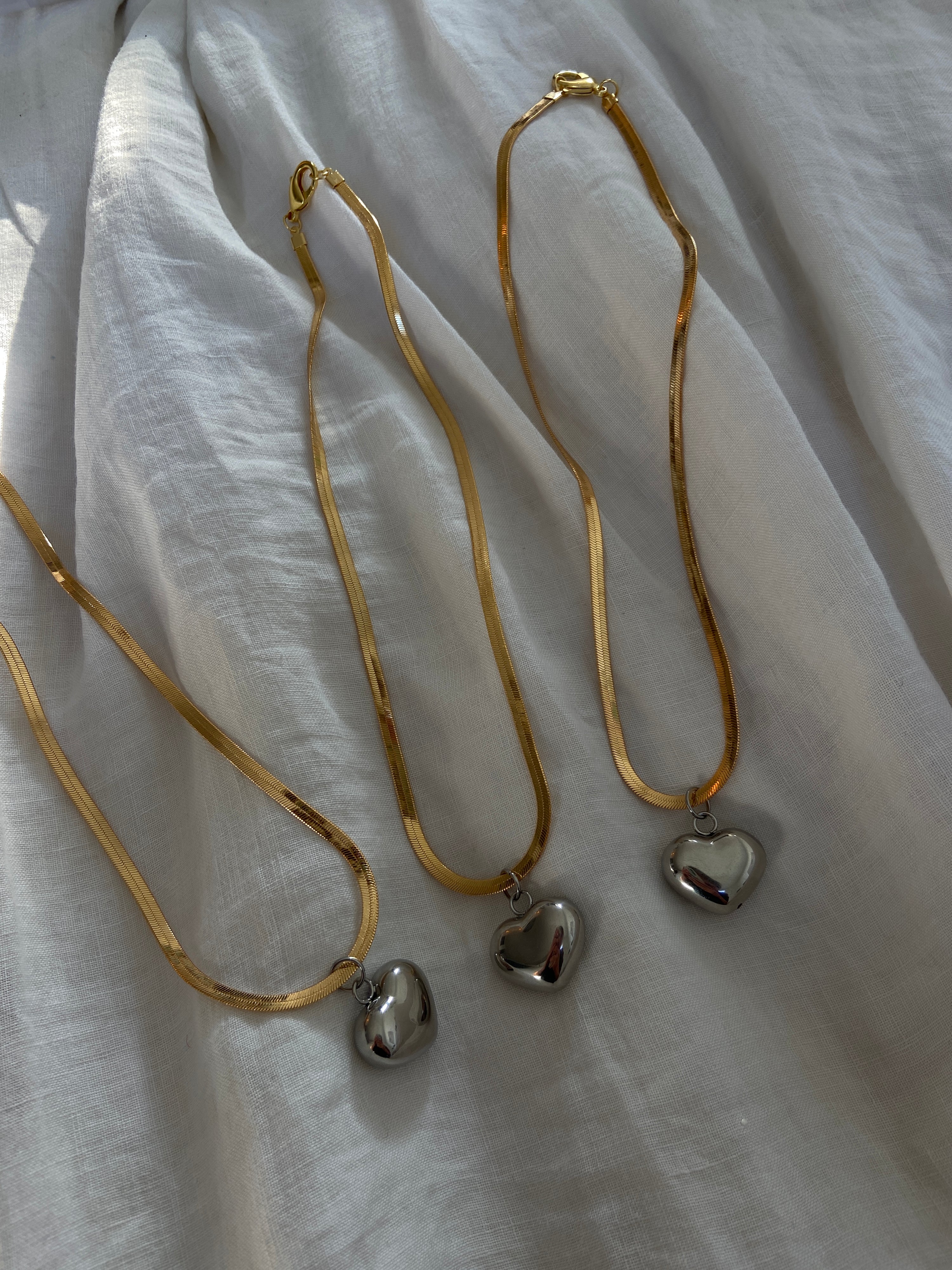 Two Tone Heart Chain